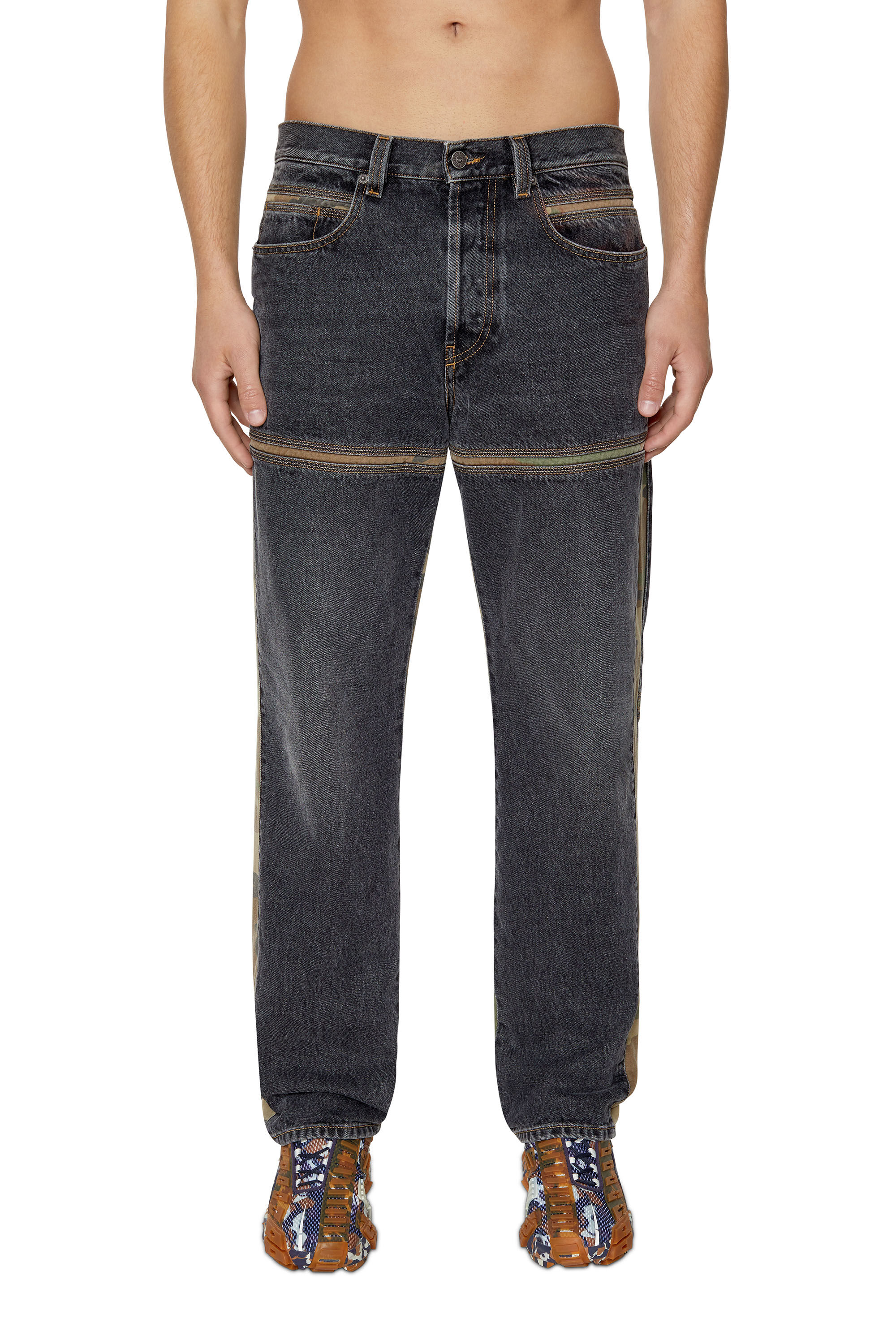 Diesel - D-Mand 007G1 Straight Jeans, Black/Dark grey - Image 3