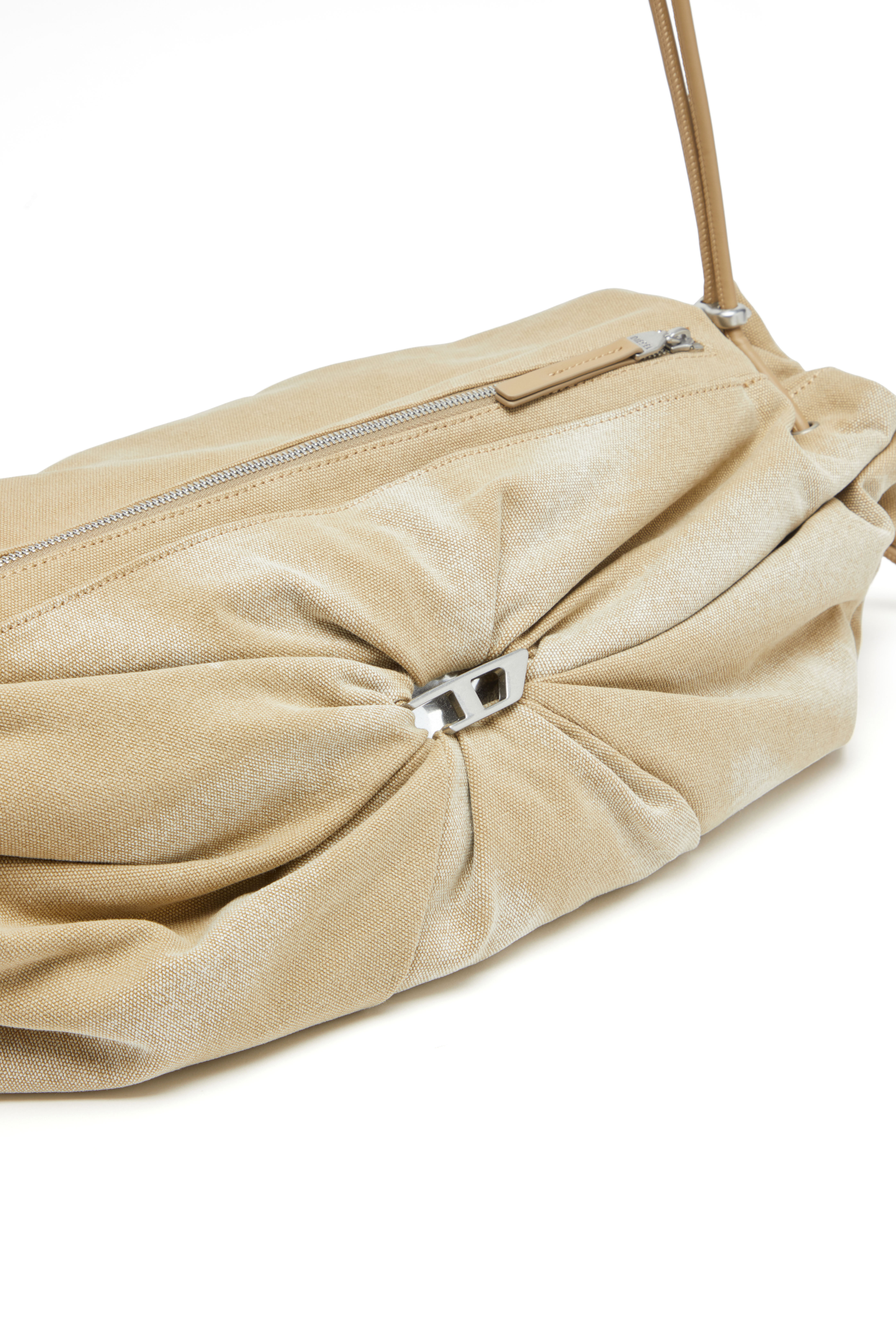 Diesel - SCRUNCH-D CROSSBODY L, Woman's Scrunch-D L-Scrunched duffle bag in treated canvas in Beige - 2