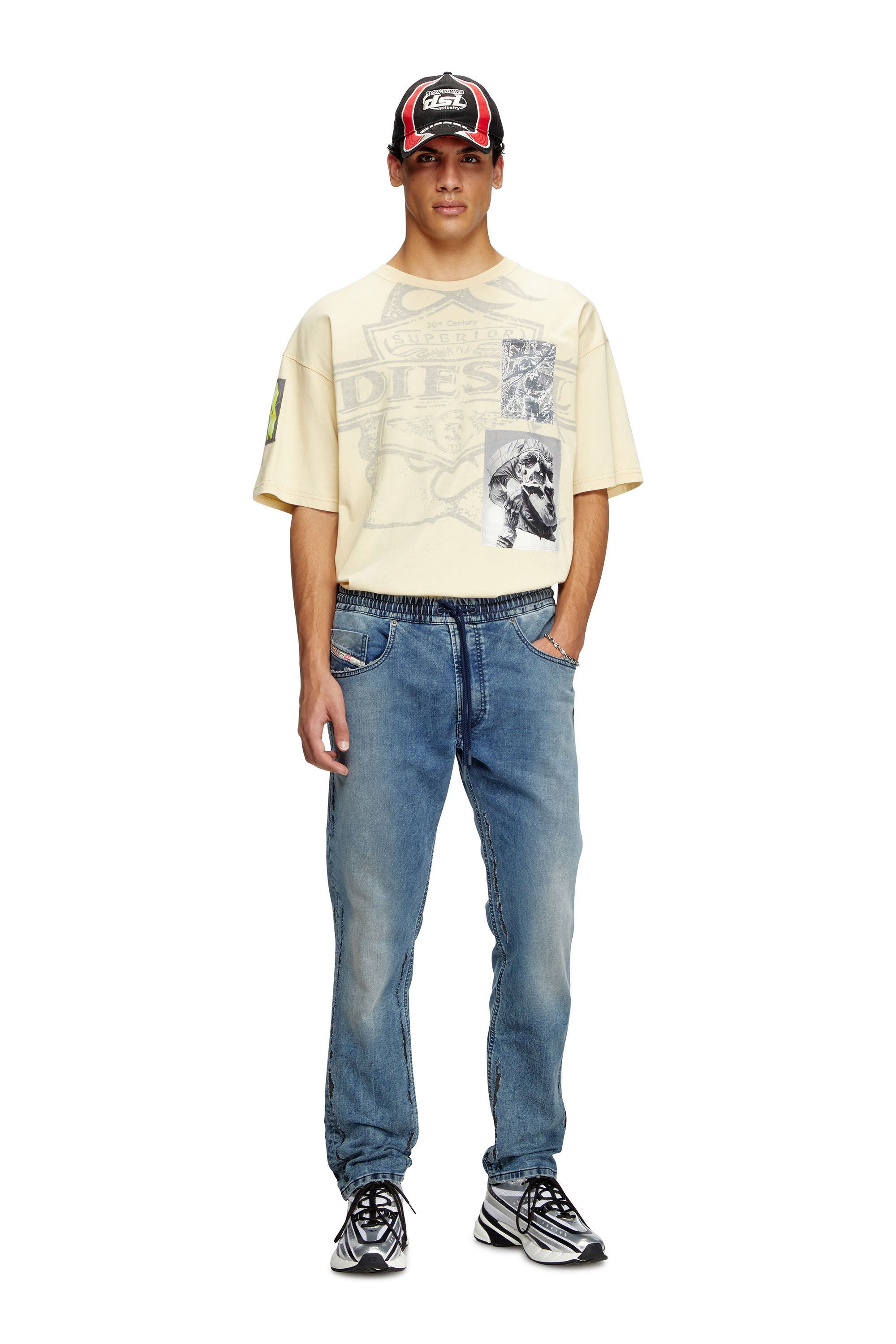 Diesel - Man's Regular 2030 D-Krooley Joggjeans® 09K64, Medium blue - 1
