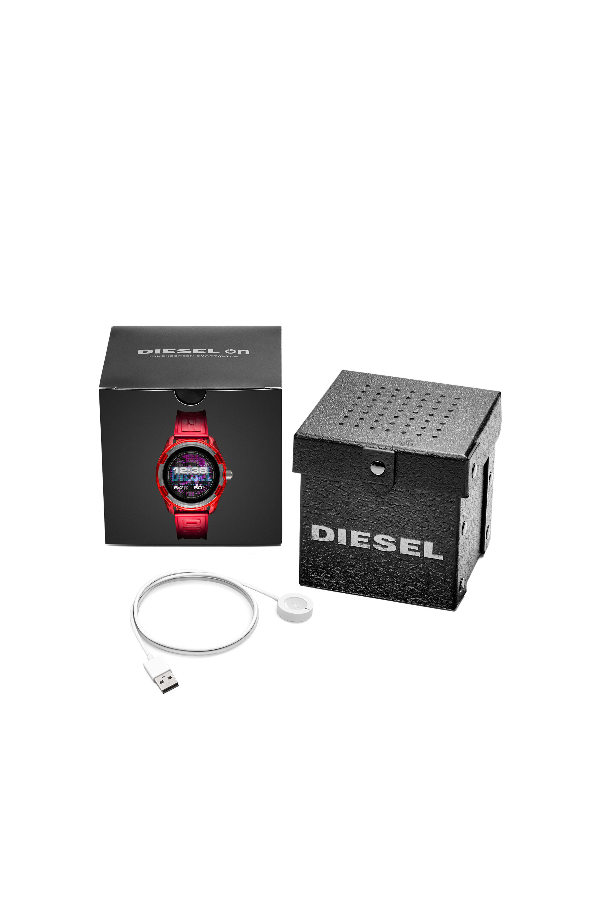 Men's Diesel On Fadelite Smartwatch - Red Transparent | Diesel