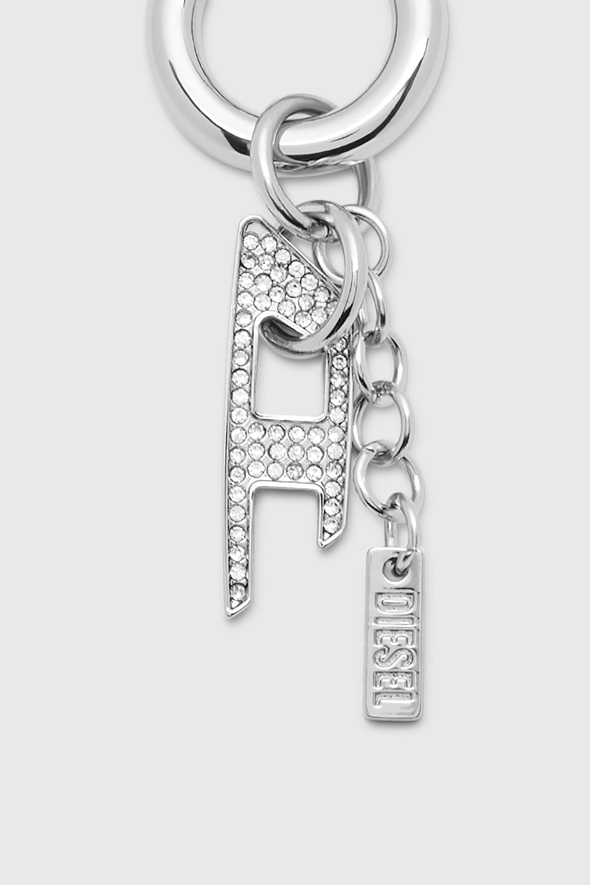 Diesel - CHARM-D, Unisex's Charm with rhinestone D charm in Silver - 2
