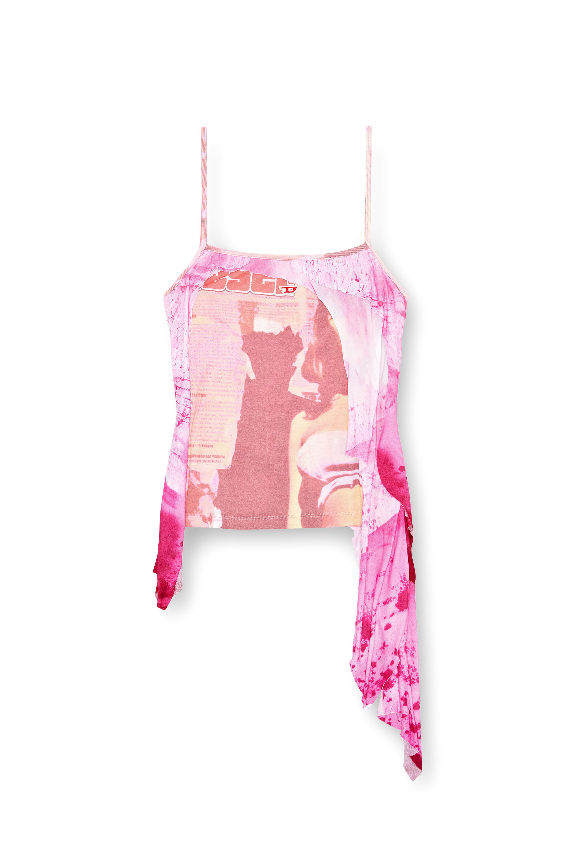 Diesel - T-MALO-P1, Woman Camisole with destroyed layers in Pink - Image 2