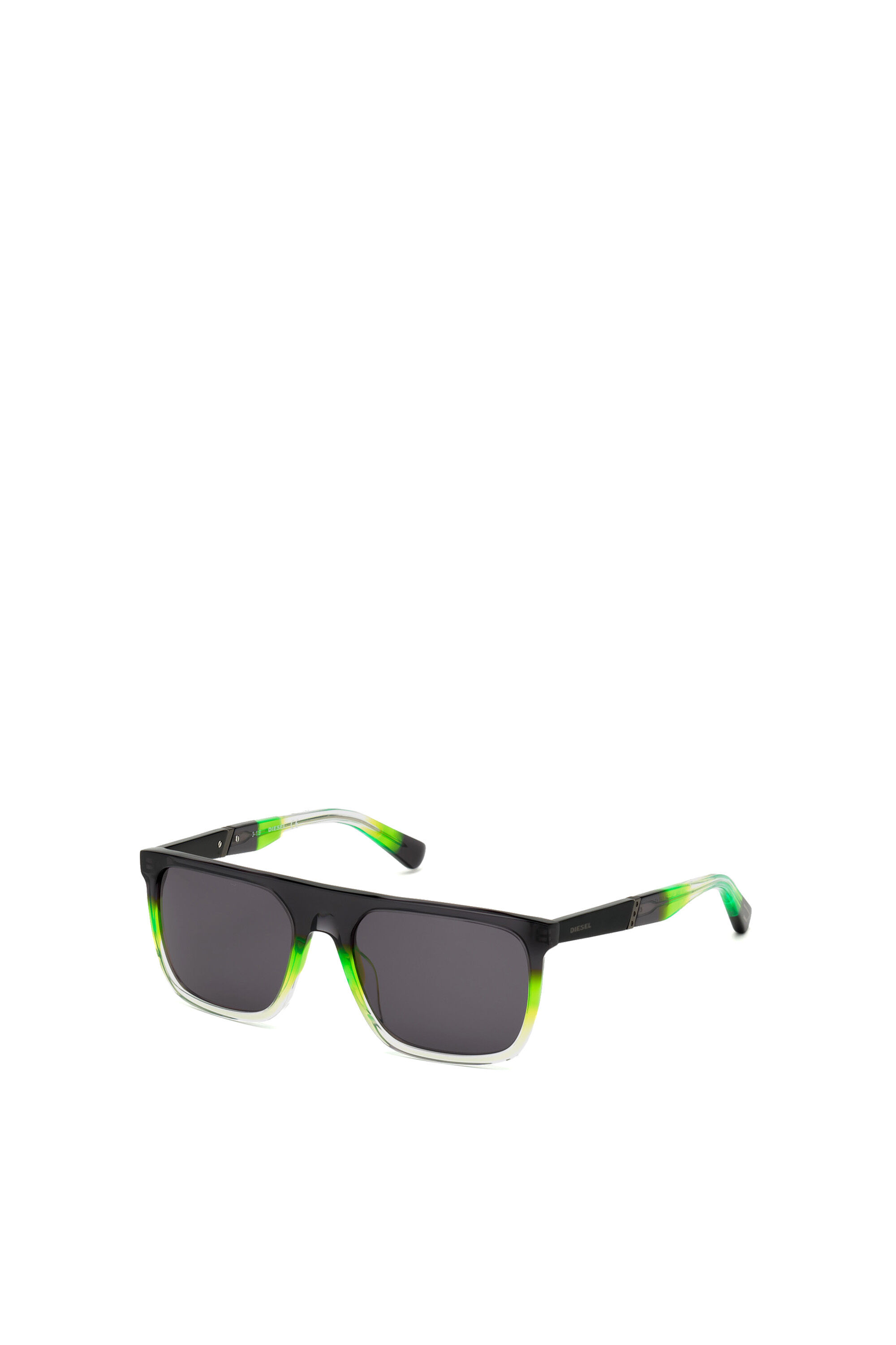 Diesel - DL0299, Man's Sunglasses with squared acetate shape in Black/Green - 2