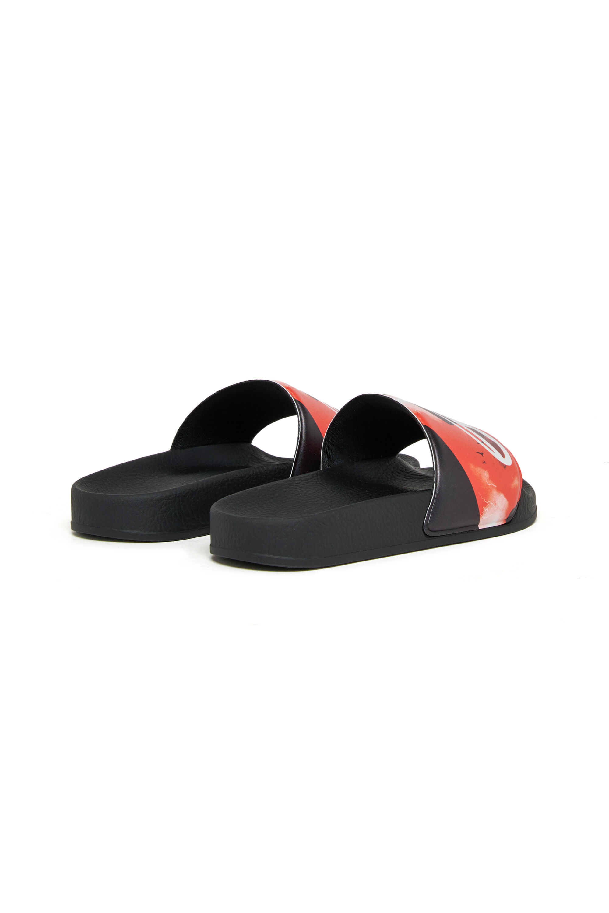 Diesel - SA-BWDIGF, Unisex's SA-BWDIGF-Slides with warped logo in Black - 3