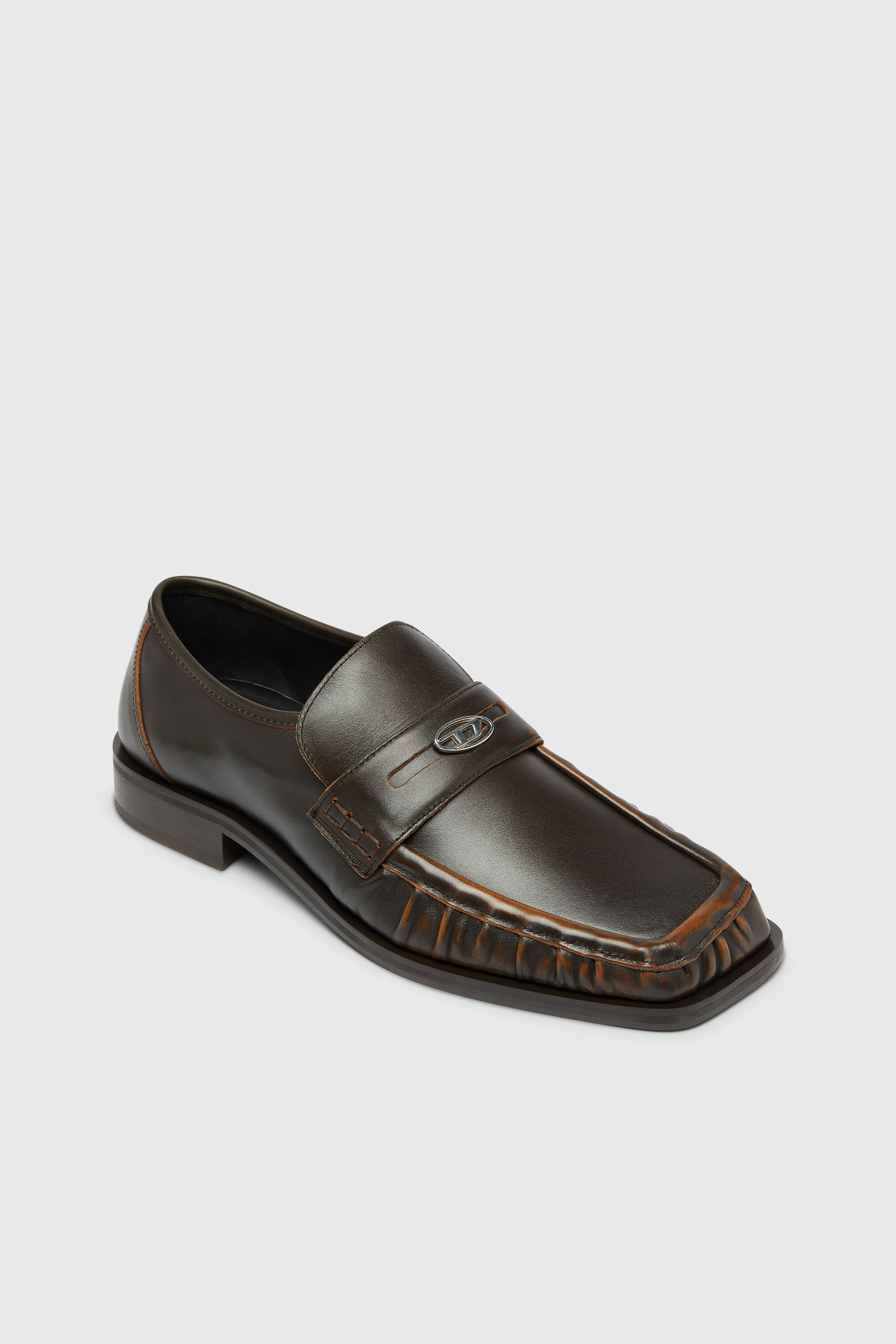Diesel - D-AMBER LOAFER, Man's D-Amber - Penny loafers in leather in Brown - 6