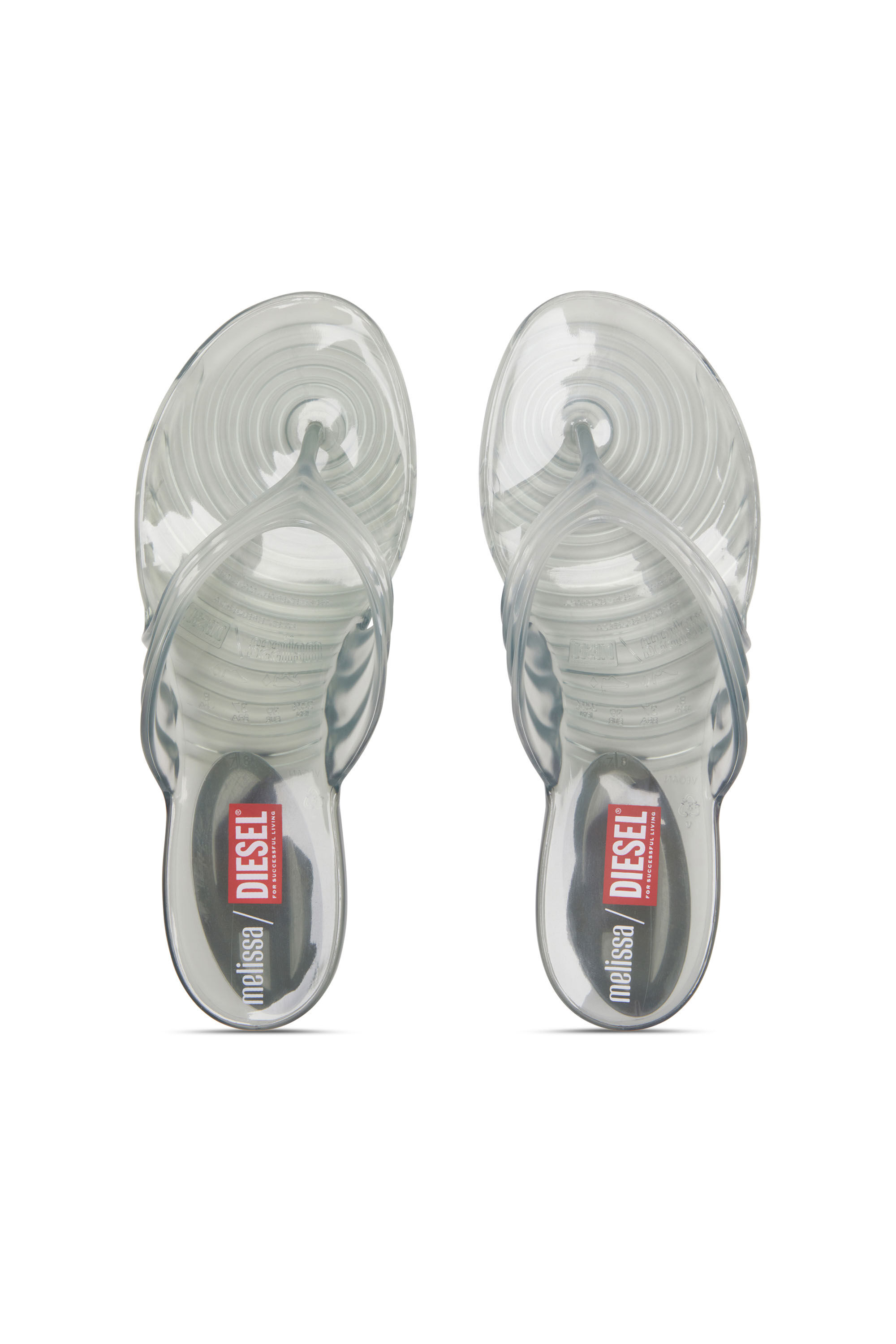 Diesel - MELISSA QUANTUM THONG, Woman's Sculptural flip-flops in Melflex&reg; in Light Grey - 4