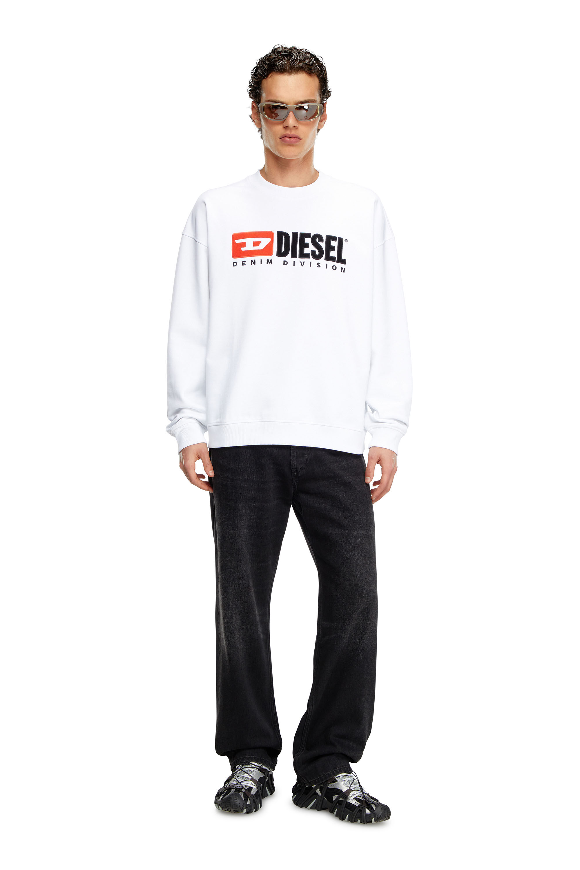 Men's Sweatshirt with Denim Division logo | White | Diesel Men's Sweatshirt with Denim Division logo | White | Diesel