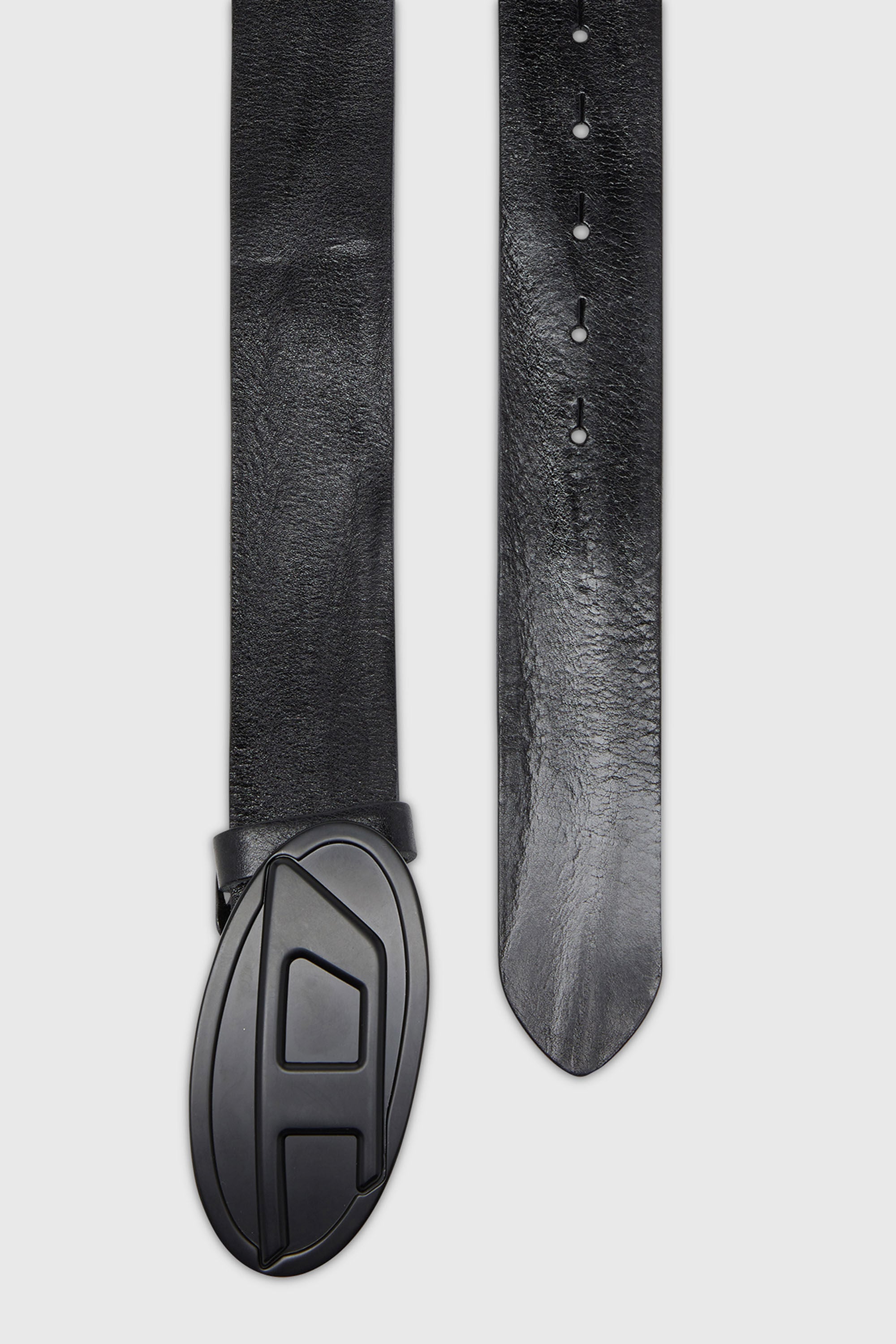 Diesel - B-1DR 2.0, Man's 4cm belt in waxed leather in Black - 2