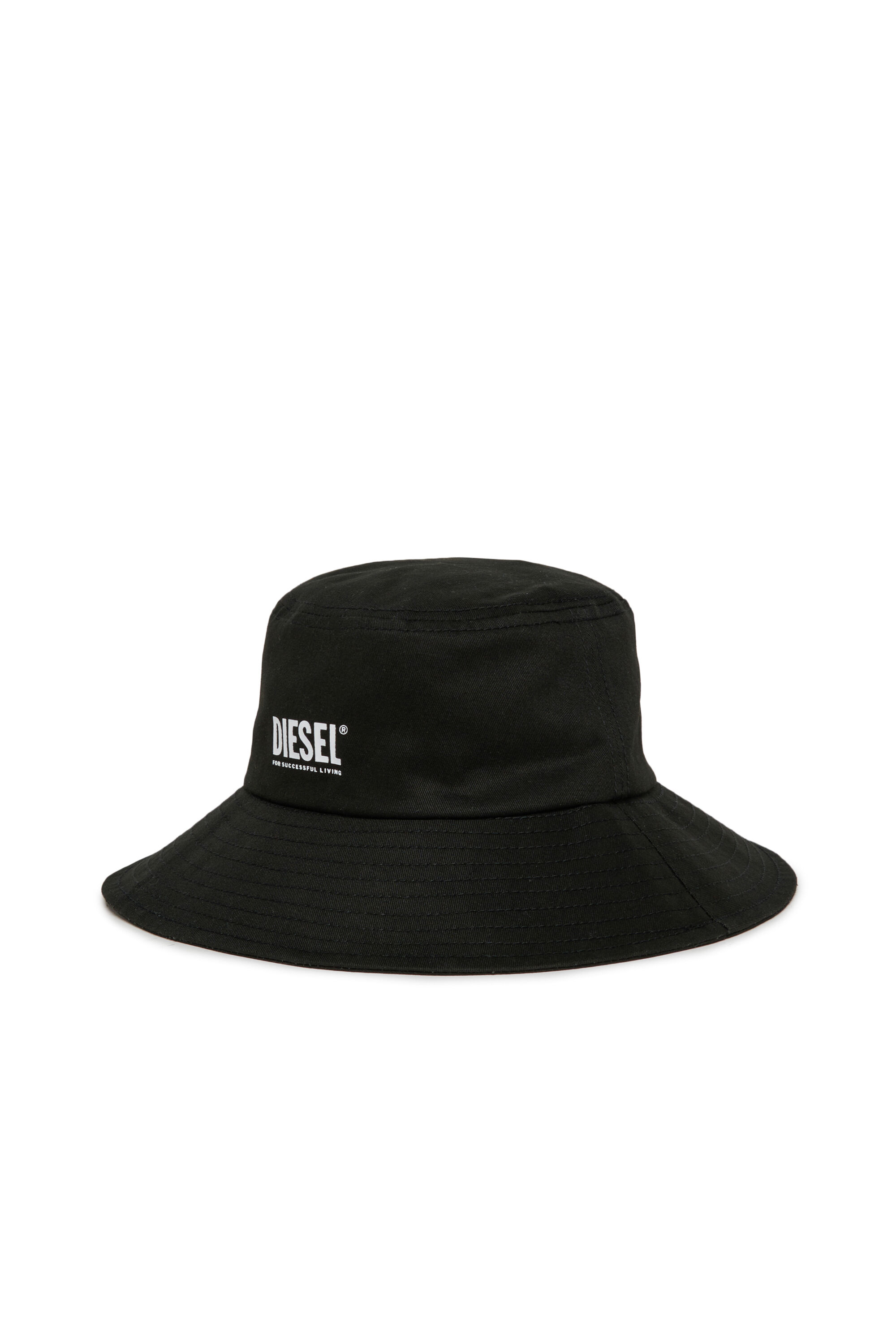 Diesel - FCURTY, Woman's Bucket hat in cotton with wide brim in Black - 1