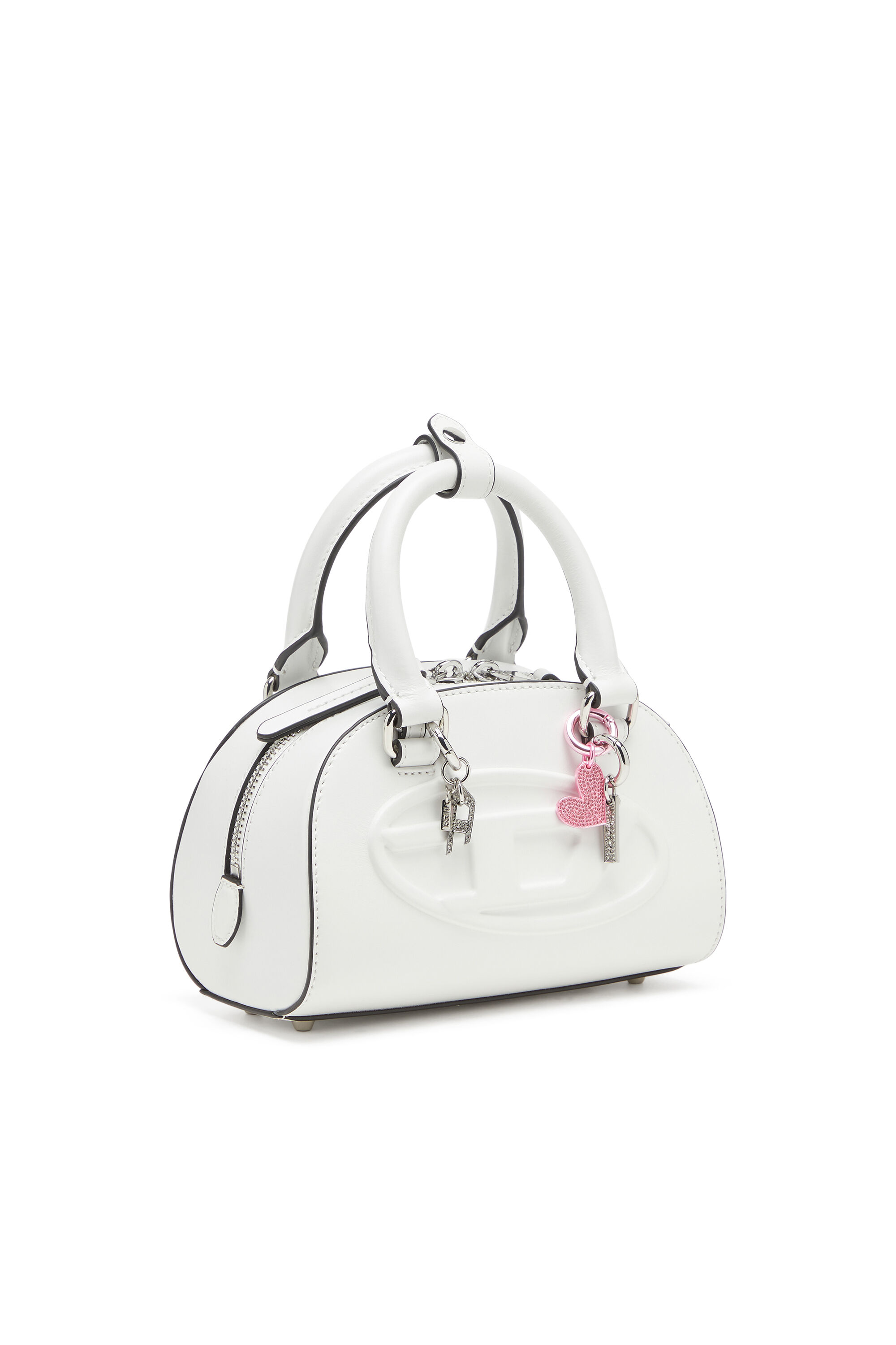 Women's 1DR Dome-Leather bowling bag | White | Diesel {{Country}}