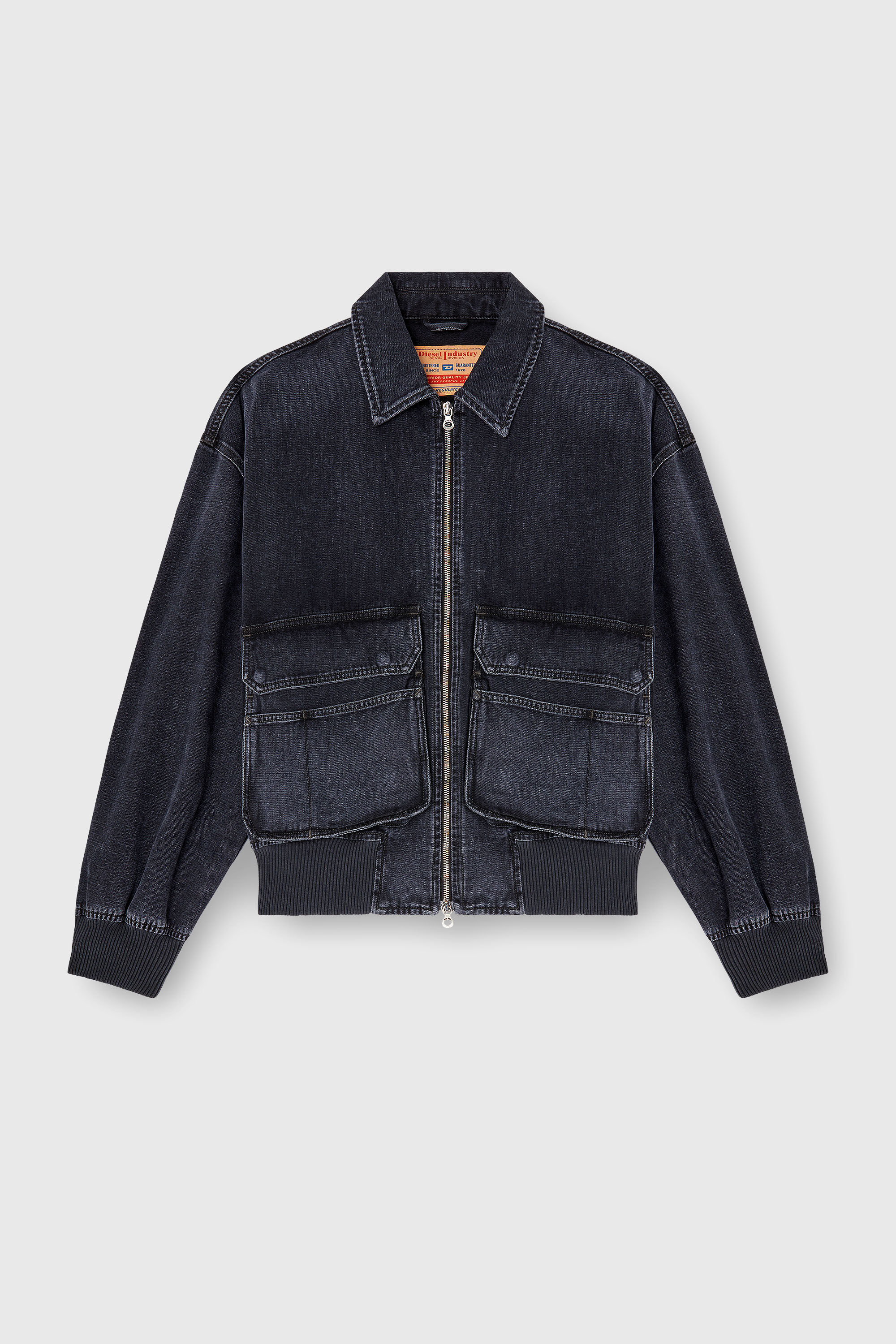 Diesel - D-KURZ, Unisex's Jacket in batavia-weave denim in Black - 2