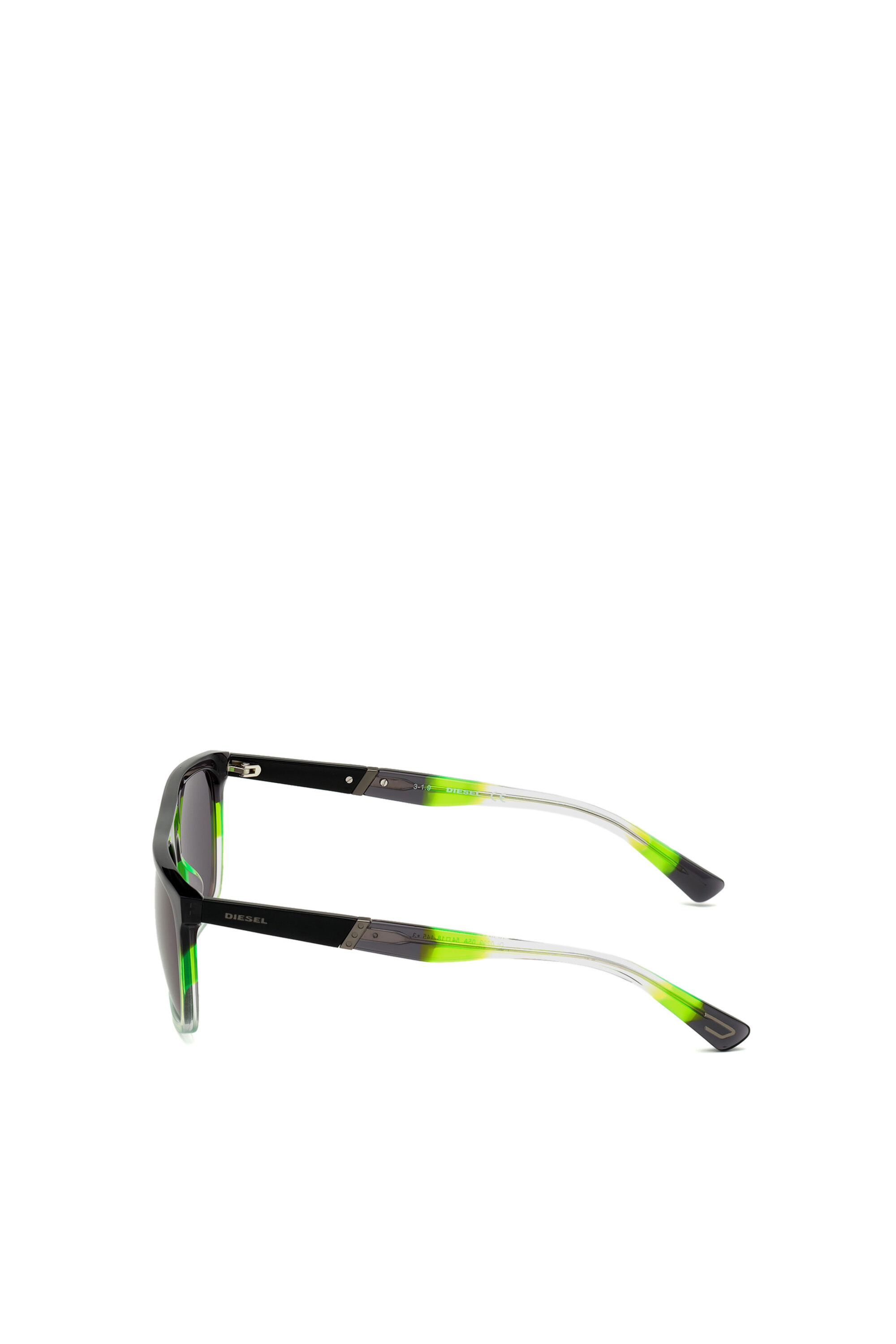 Diesel - DL0299, Man's Sunglasses with squared acetate shape in Black/Green - 4