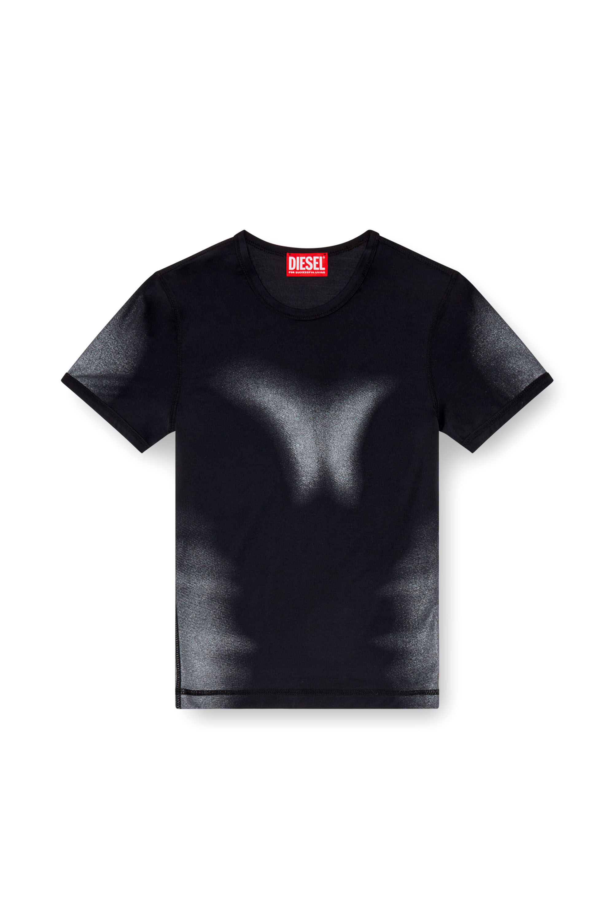 Women's T-shirt with metallic effects | Black | Diesel