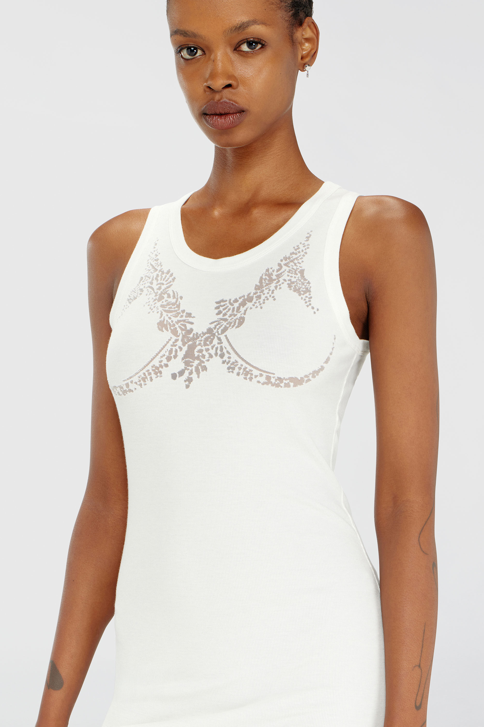 Diesel - PR-D-ANKI-LACE-R, Woman's Mini tank dress with devor&eacute; lace effect in White - 5