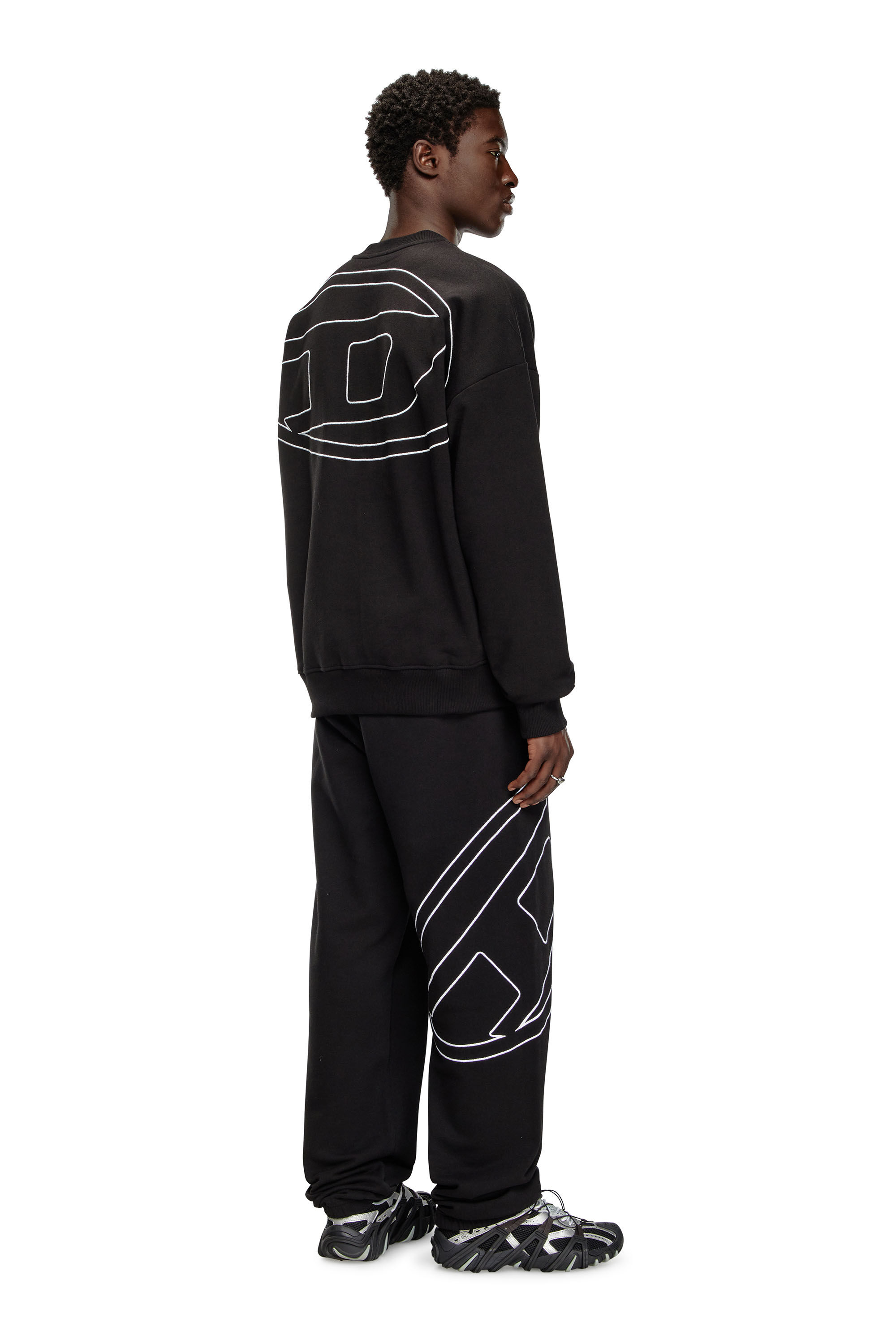 Men's Sweatshirt with logo embroidery | Black | Diesel FI