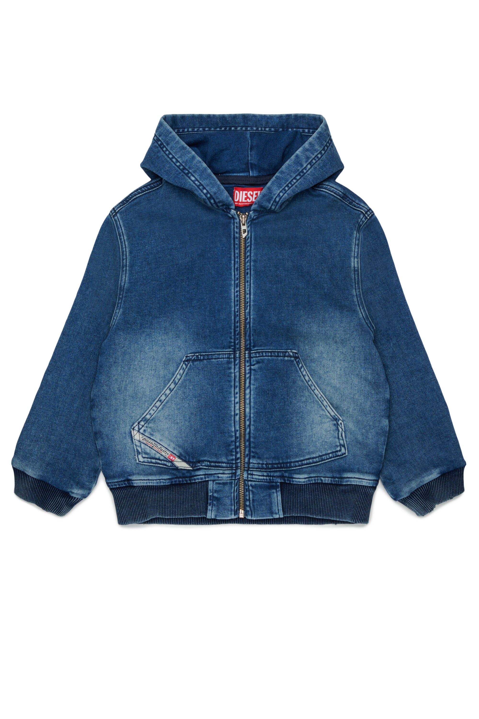 Diesel - STIMM-OVER JJJ, Man's Zip-up hoodie in JoggJeans&reg; in Dark Blue - 1