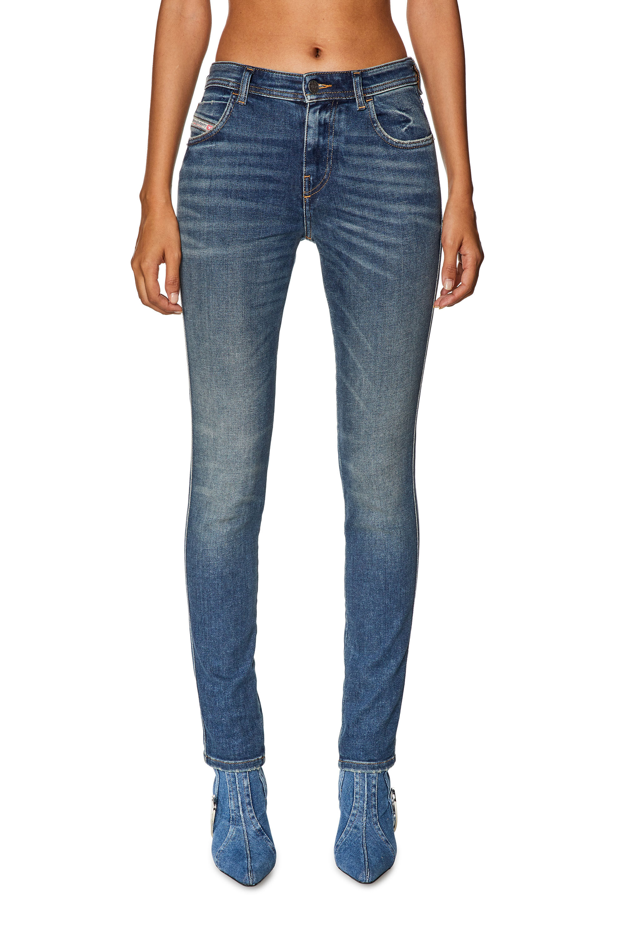 Diesel - Skinny Jeans 2015 Babhila 09G71, Dark Blue - Image 3