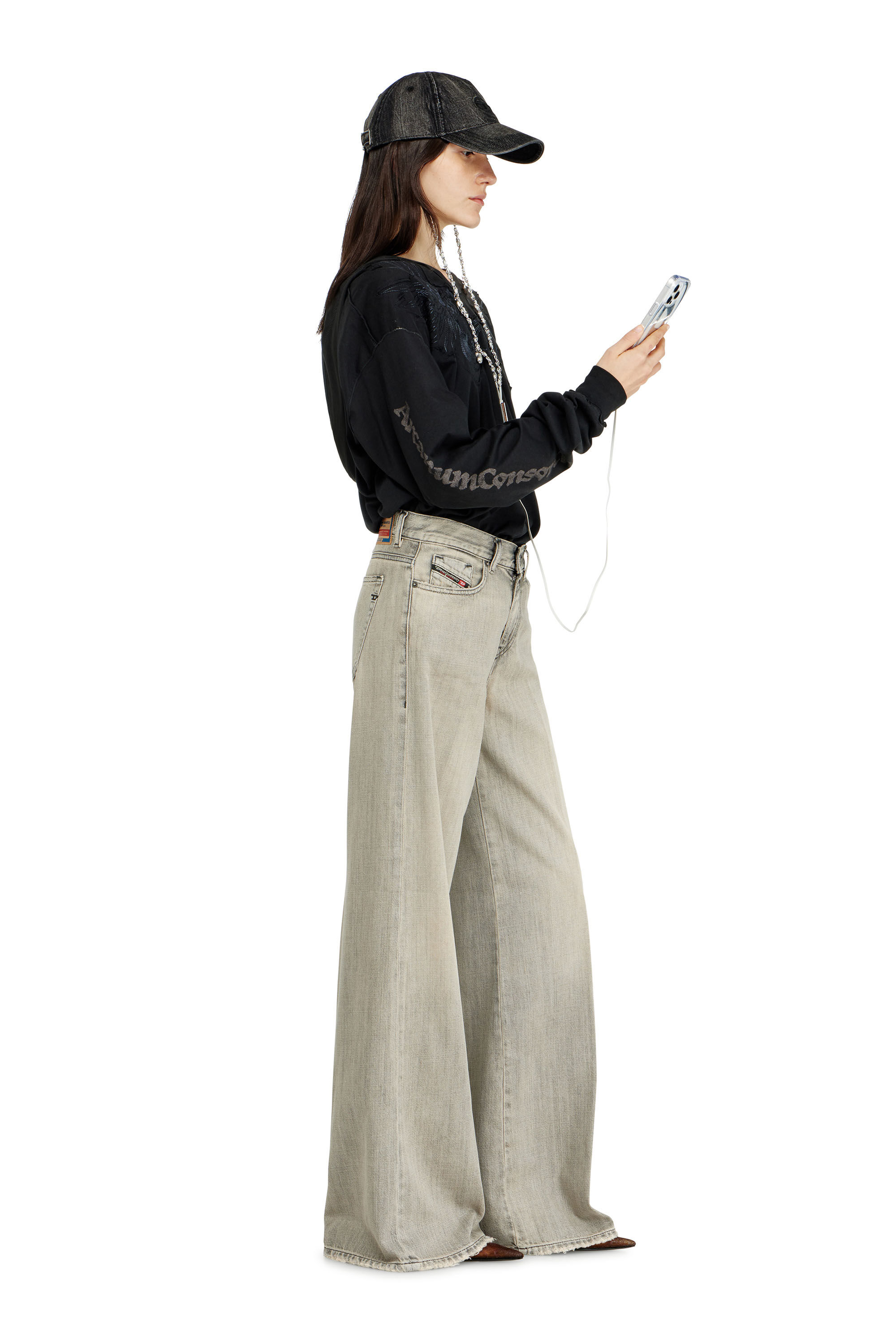 Women's Flare Jeans | Regular Waist 1978 D-Akemi | Grey | Diesel FI