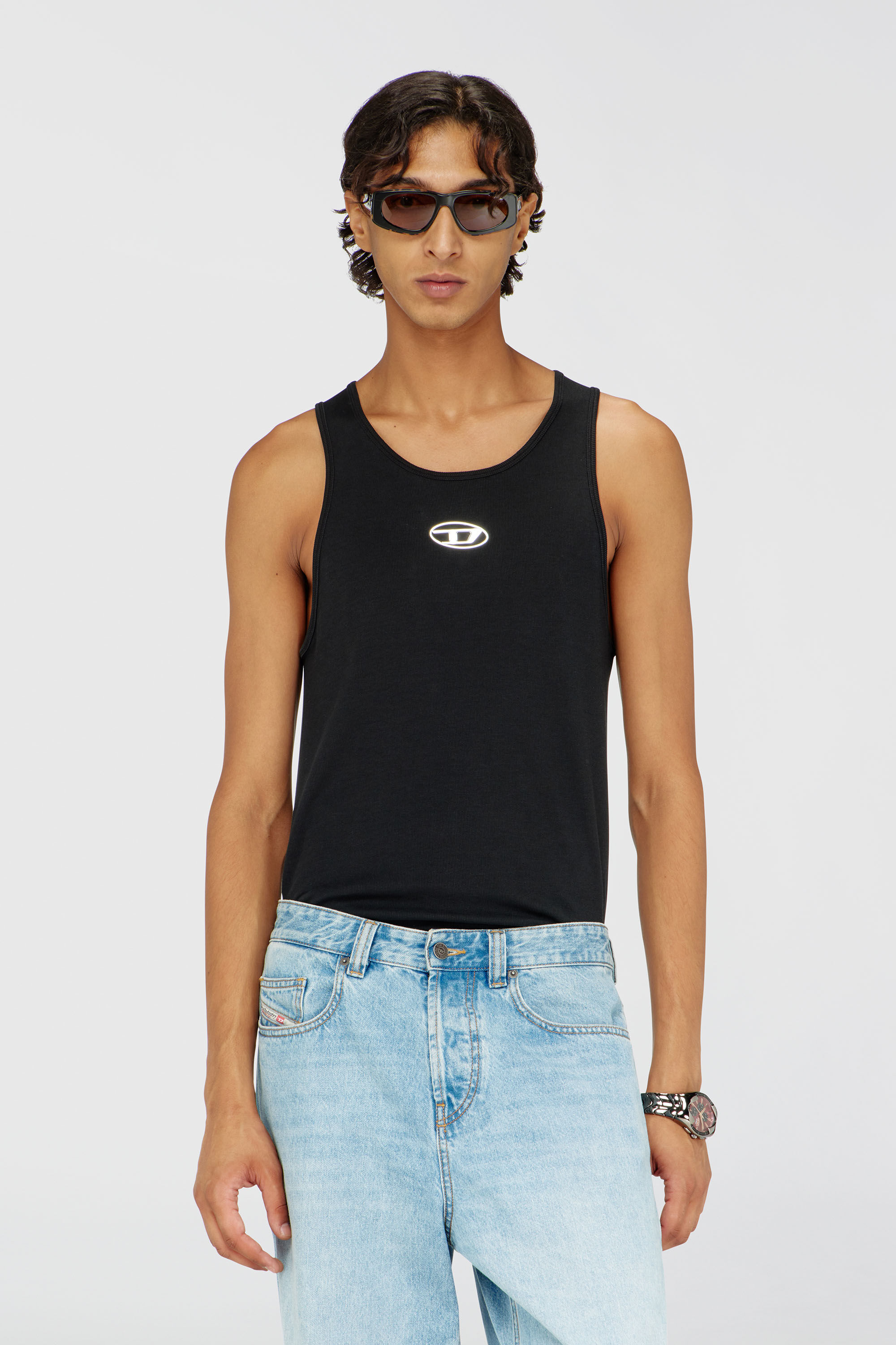 Diesel - T-LIFTY-IOD, Man's Cotton tank top with logo in Black - 3