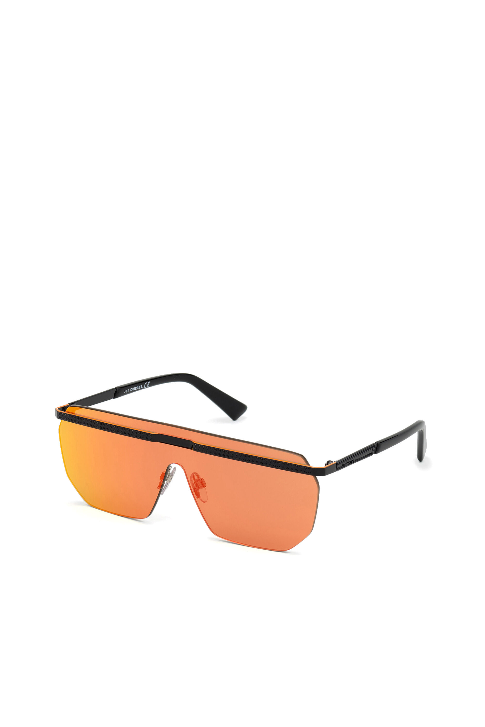 Diesel - DL0259, Unisex's Unisex wraparound with lens in raw-cut nylon in Orange/Black - 2