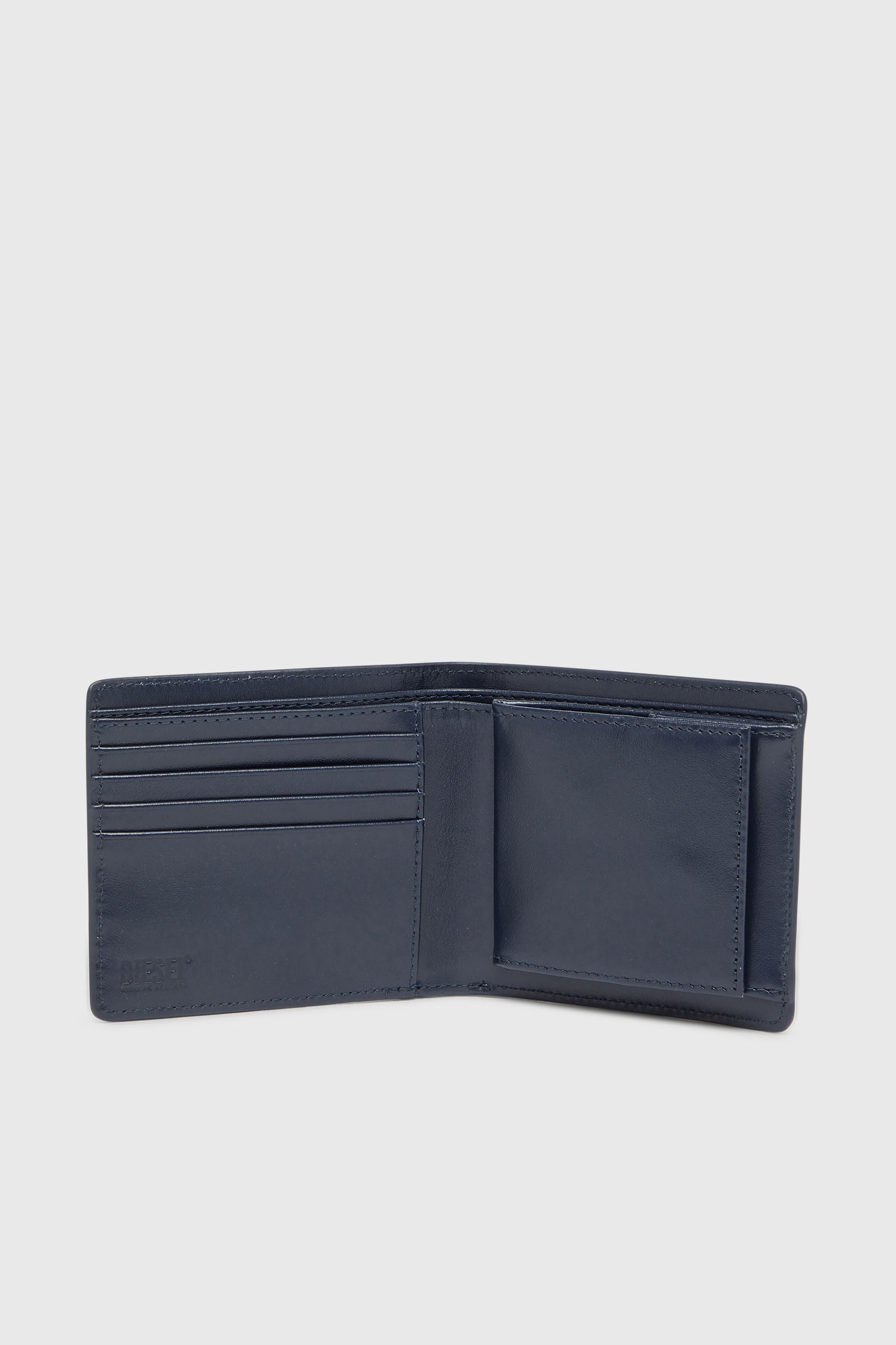 Diesel - HOLI-D BI FOLD COIN S 3D, Unisex's Bi-fold wallet in leather in Blue - 3