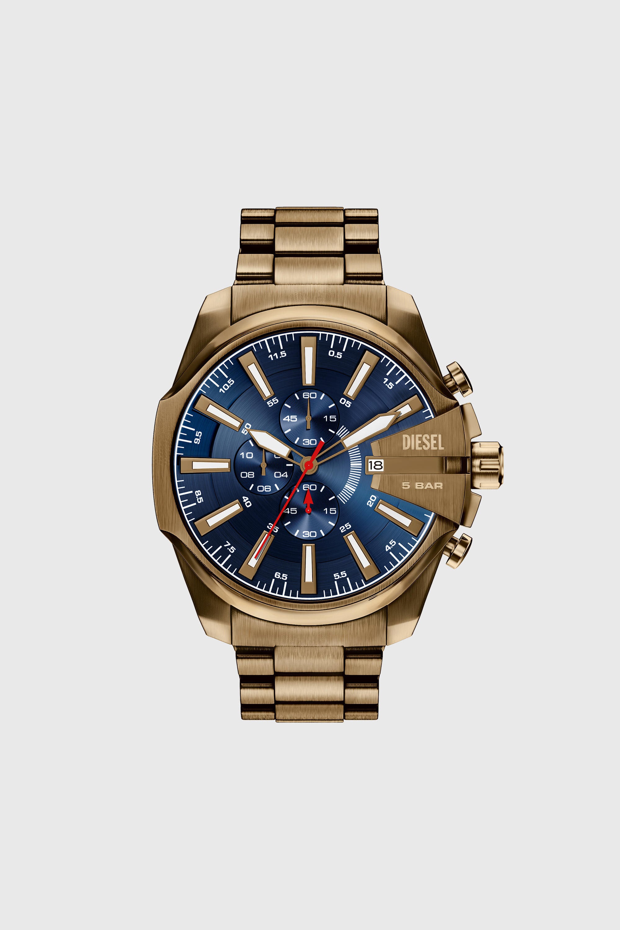 Diesel - DZ4736 WATCH, Man's Mega Chief Slim antique gold-tone stainless steel watch in Gold - 1