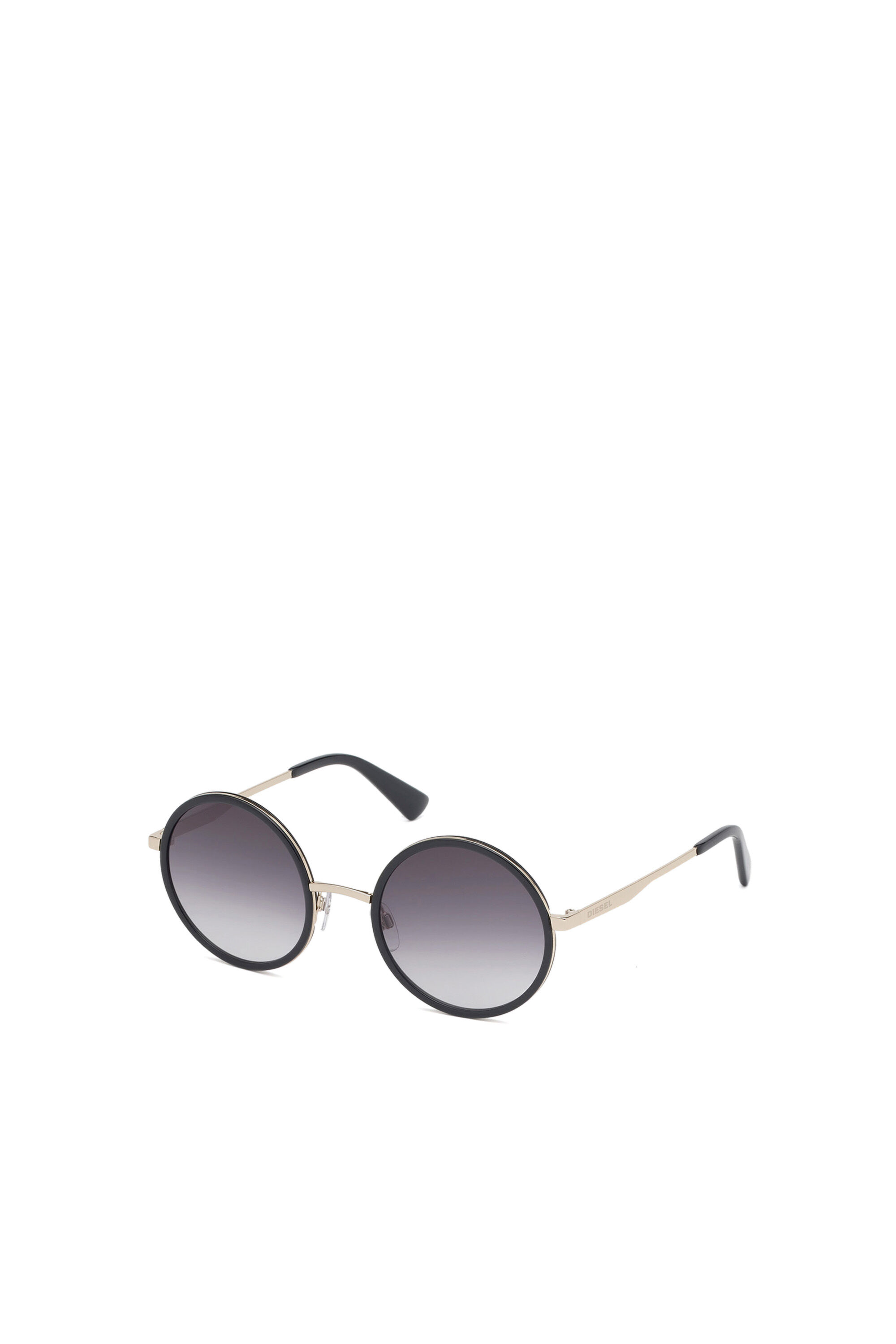 Diesel - DL0276, Woman's Rounded sunglasses in acetate in Black/Gold - 2