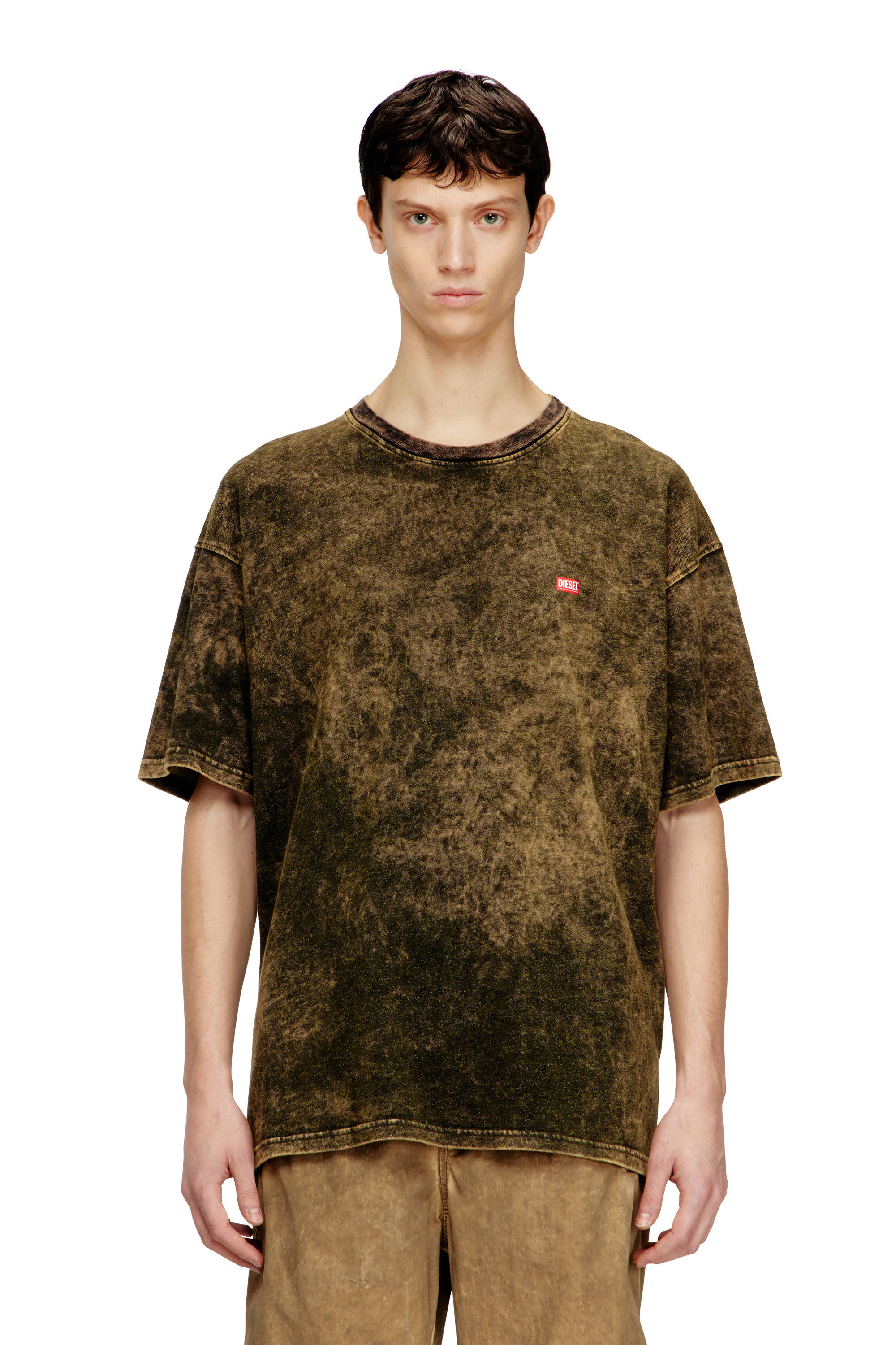 Men's Jersey t-shirt with logo | Green | Diesel FI