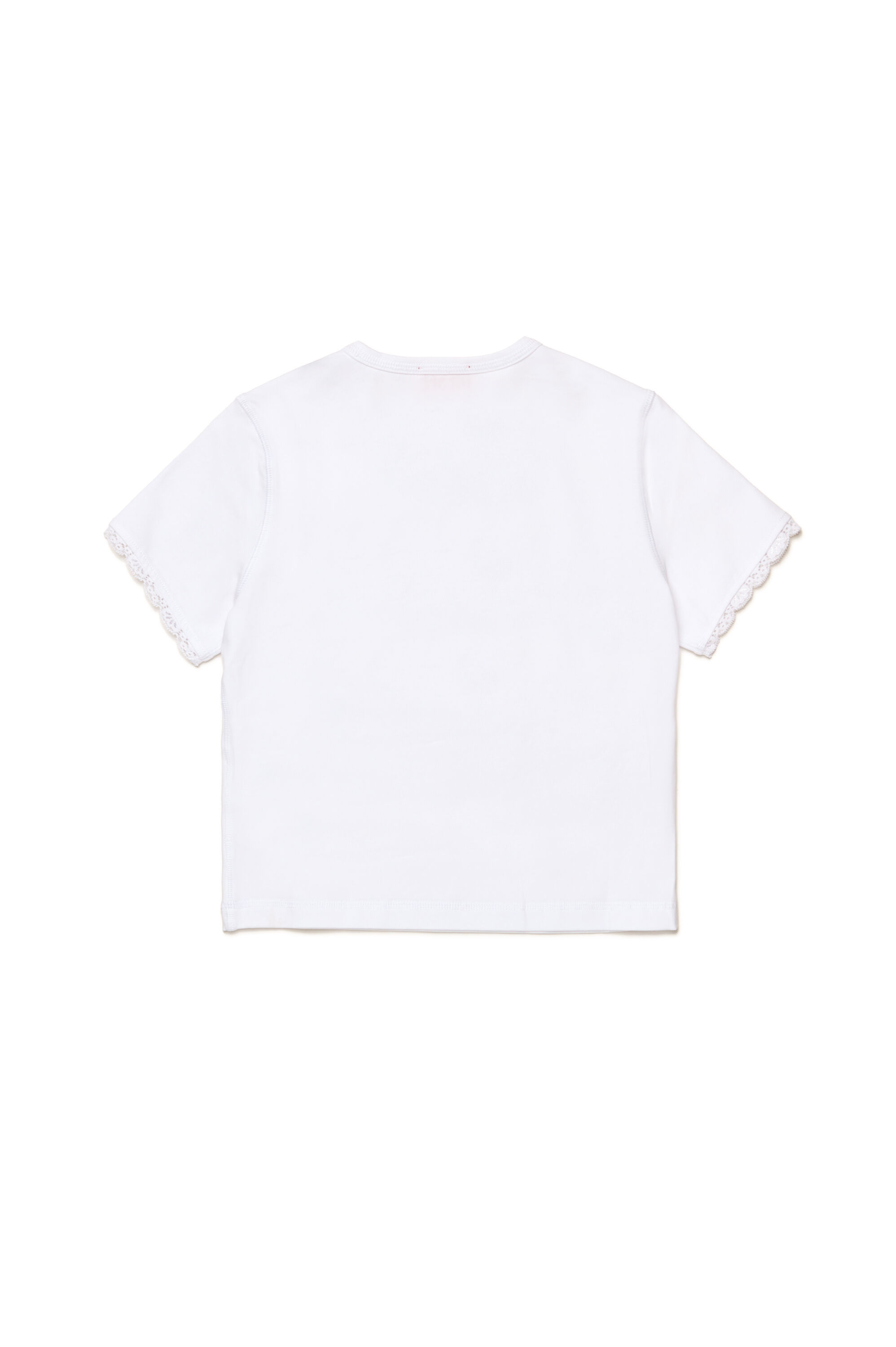 Diesel - TUNCUTIELACE, Woman's T-shirt with lace sleeve trims in White - 2