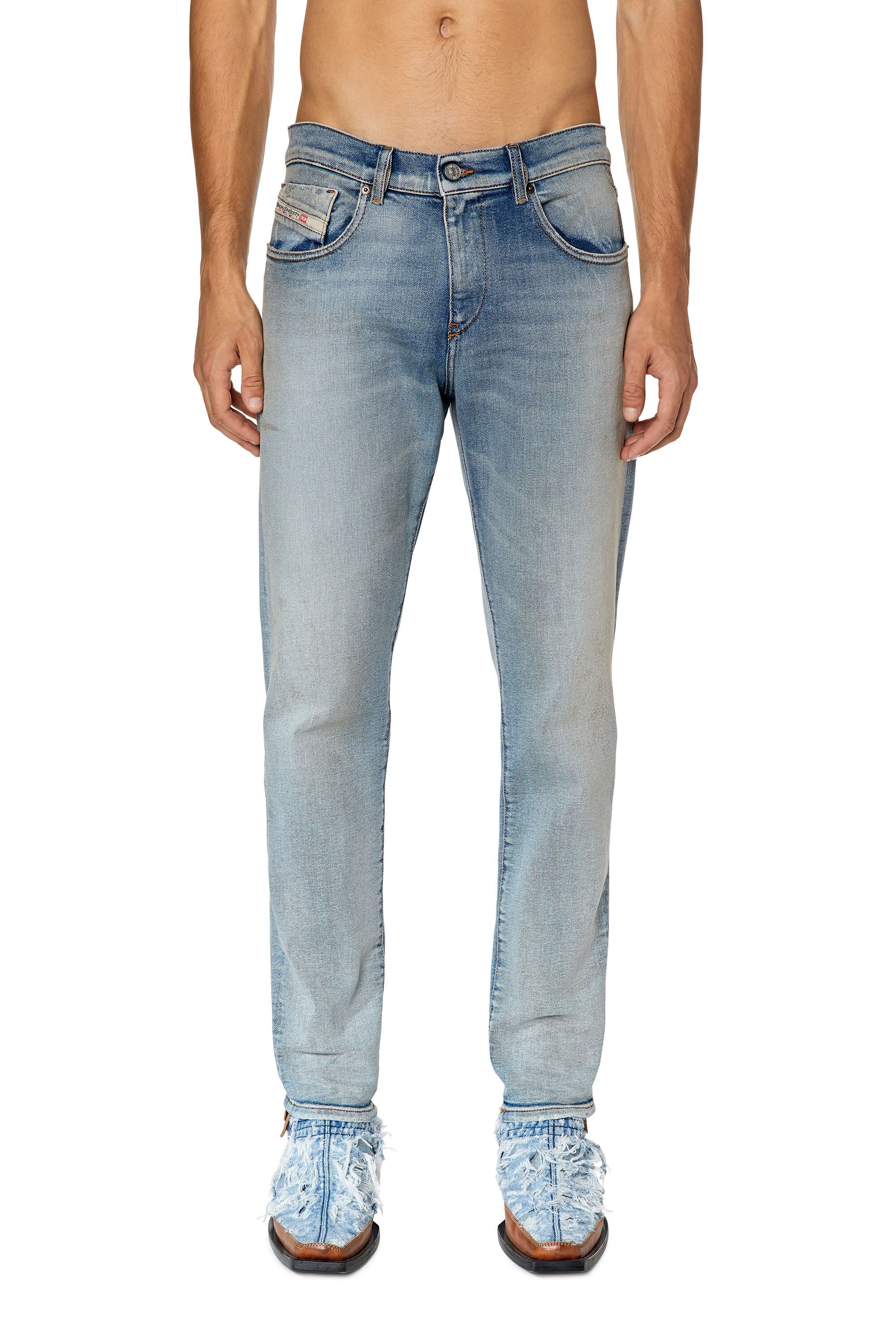 Diesel - 2019 D-Strukt 09E84 Slim Jeans, Light Blue - Image 3