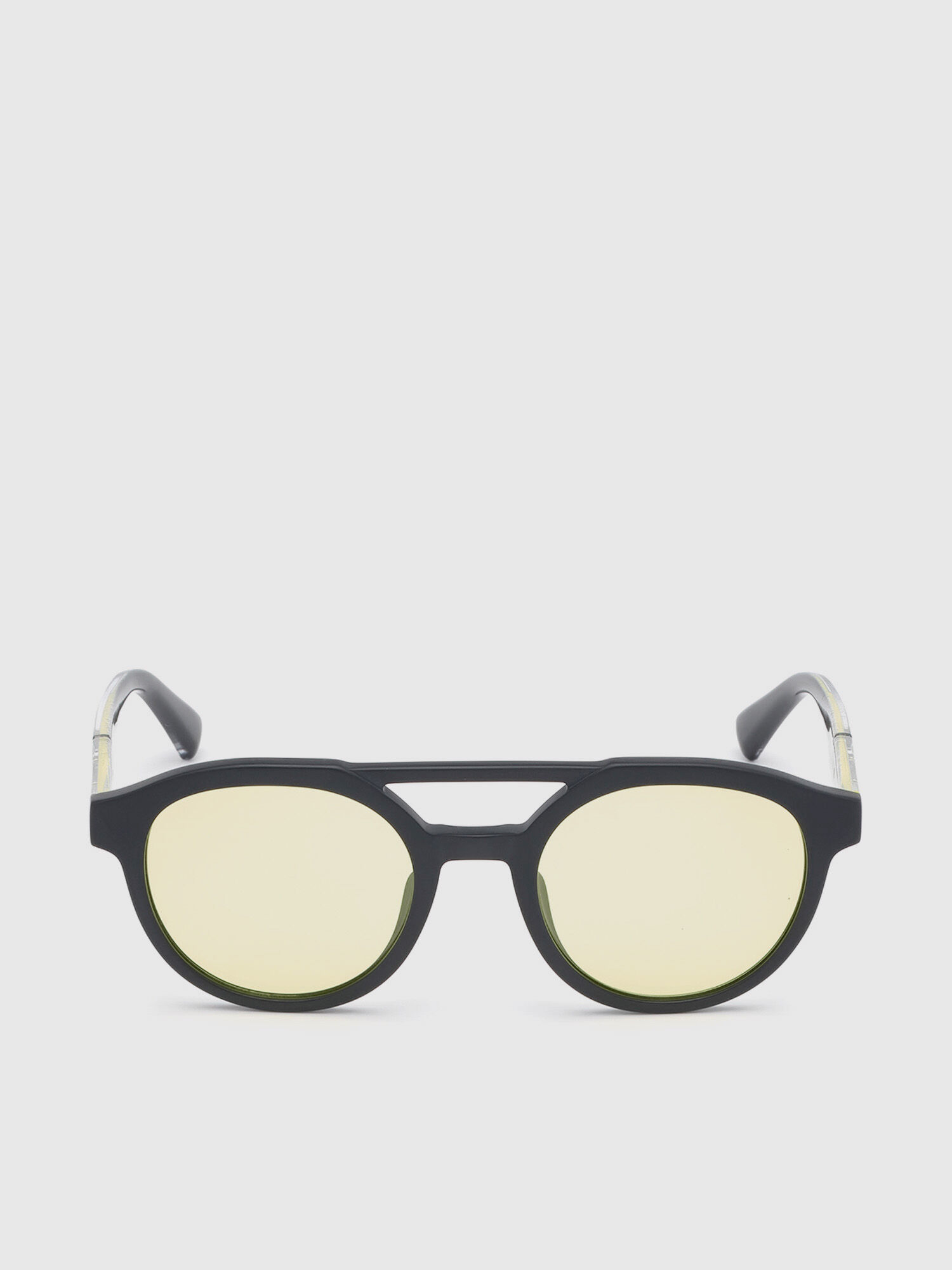Diesel - DL0280, Unisex's Rounded sunglasses in Black/Yellow - 1