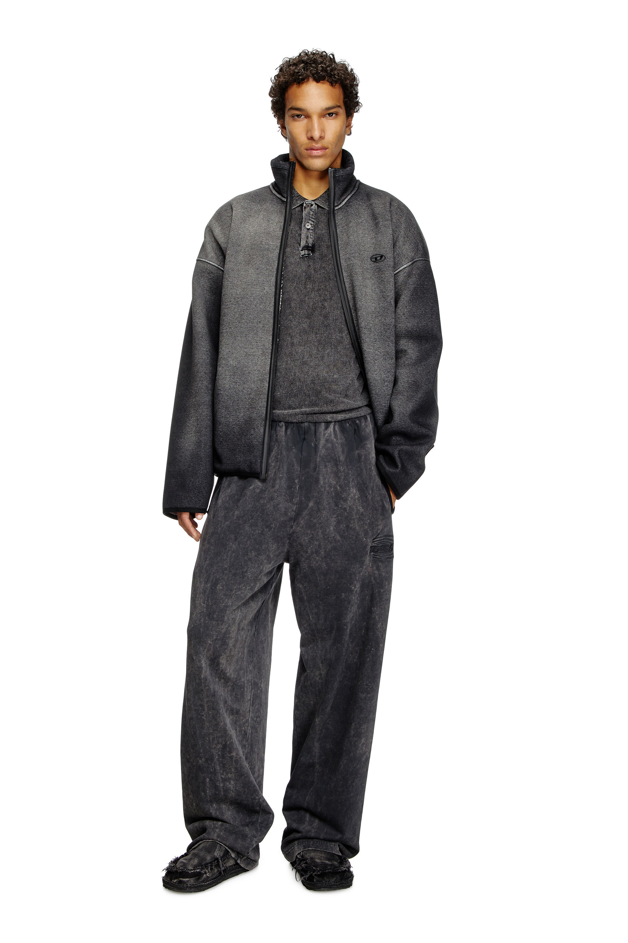 Men's Denim-look polo shirt | Black | Diesel