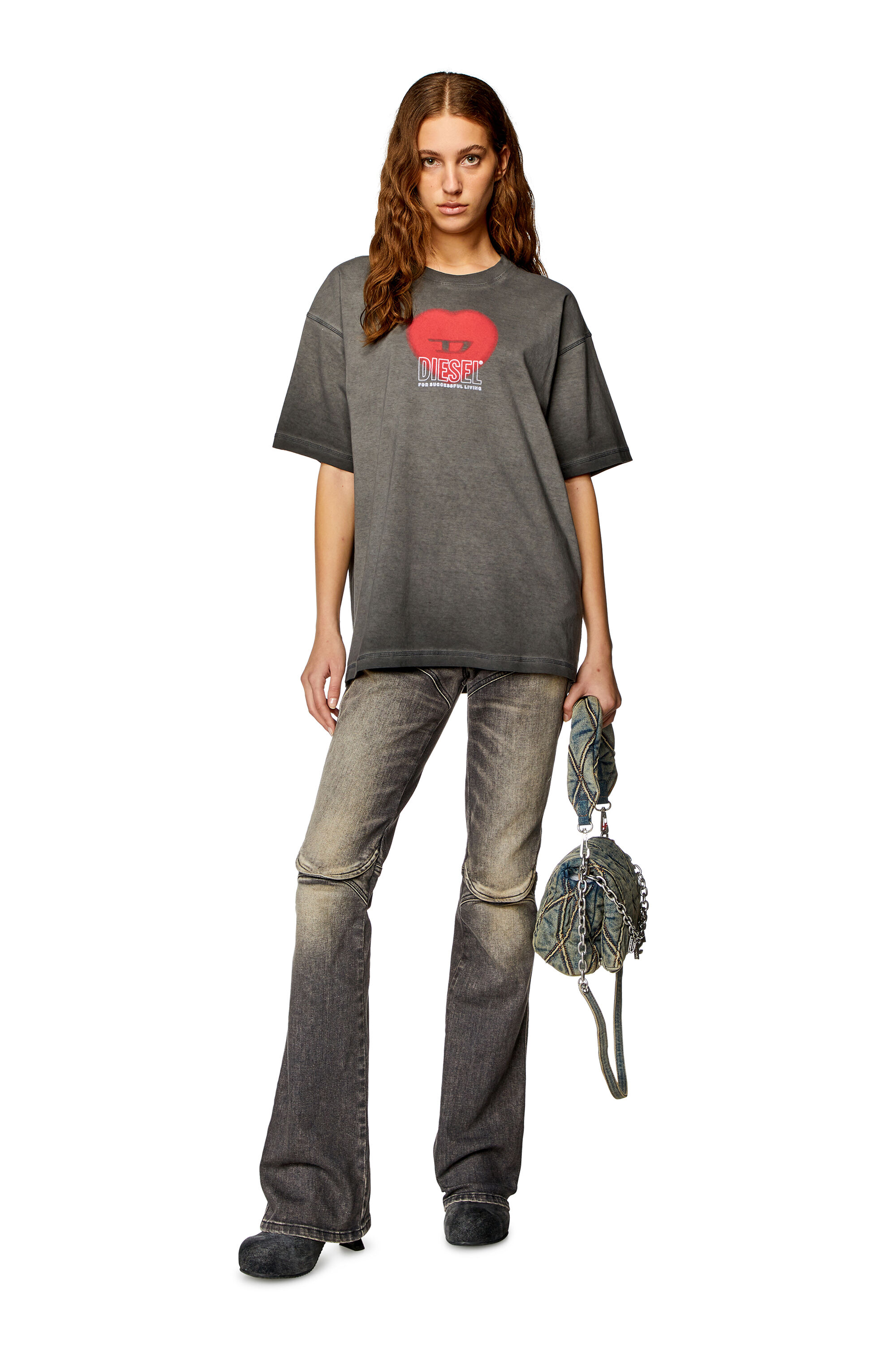 ショルダーバッグ・ポシェット Char- D Small Shoulder Bag - DIESEL - Cotton - Blue Women's Charm-D Shoulder S Denim bag with crystals | Blue