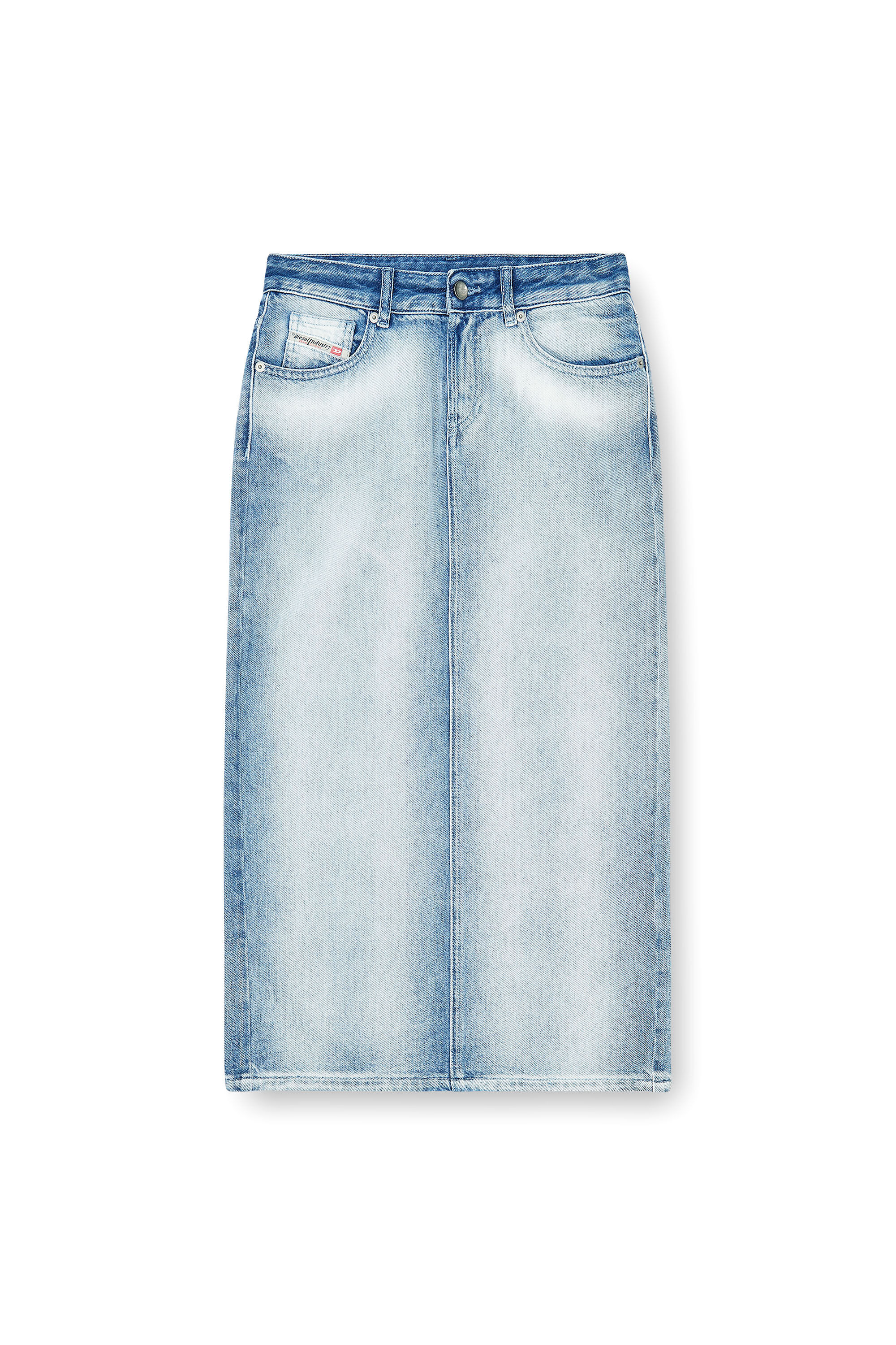 Diesel - DE-SKYE-FSI, Woman's Skirt in medium-light skeleton denim in Light Blue - 2