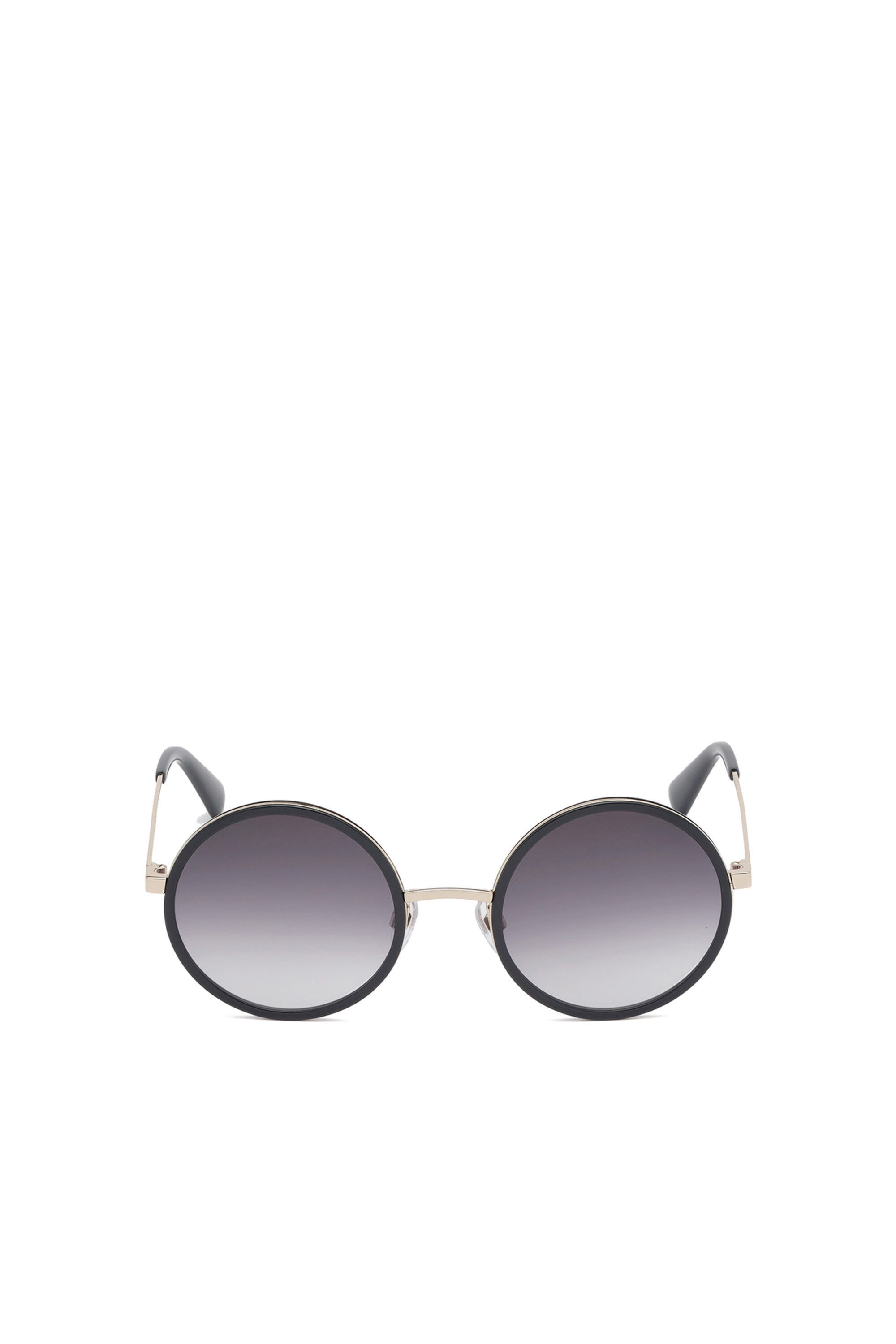Diesel - DL0276, Woman's Rounded sunglasses in acetate in Black/Gold - 1