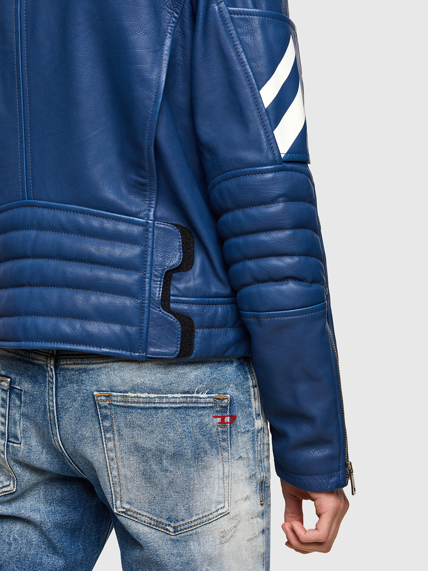 Diesel blue leather jacket