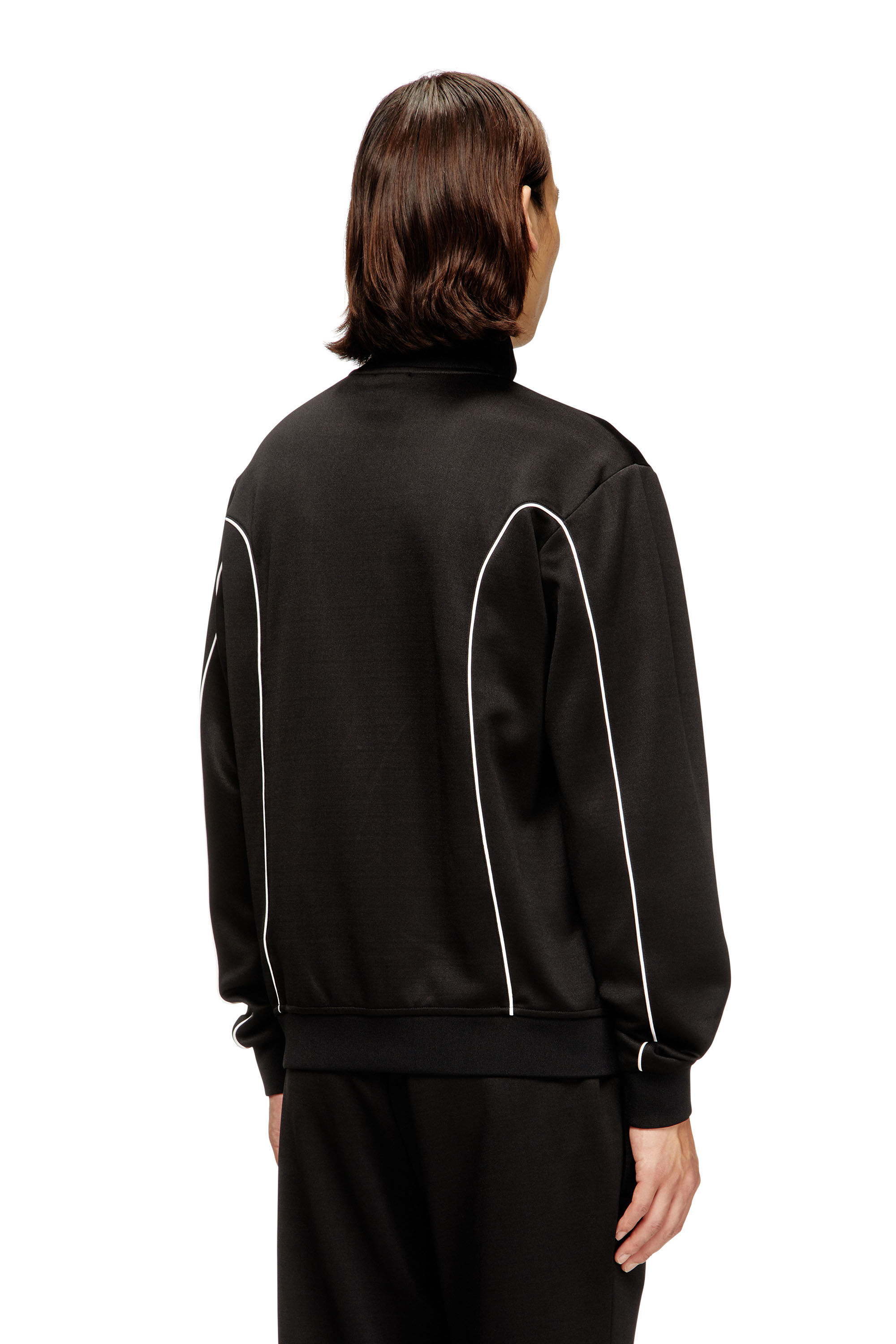 DIESEL ブラック ジャケット Men's Crinkled-nylon jacket with piping | Black | Diesel