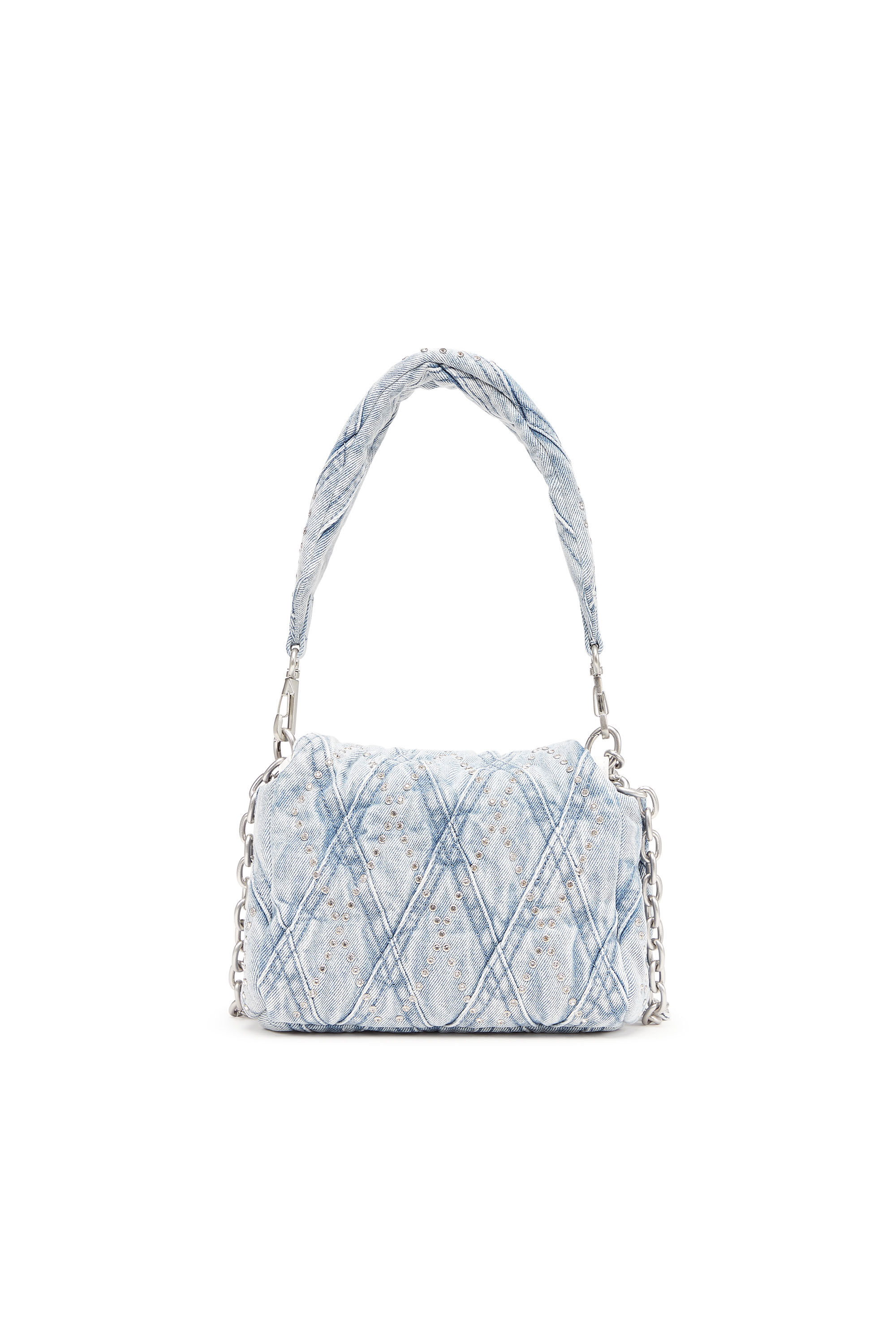 【DIESEL】charm D shoulder S bag Women's Charm-D Shoulder S Denim bag with crystals | Blue