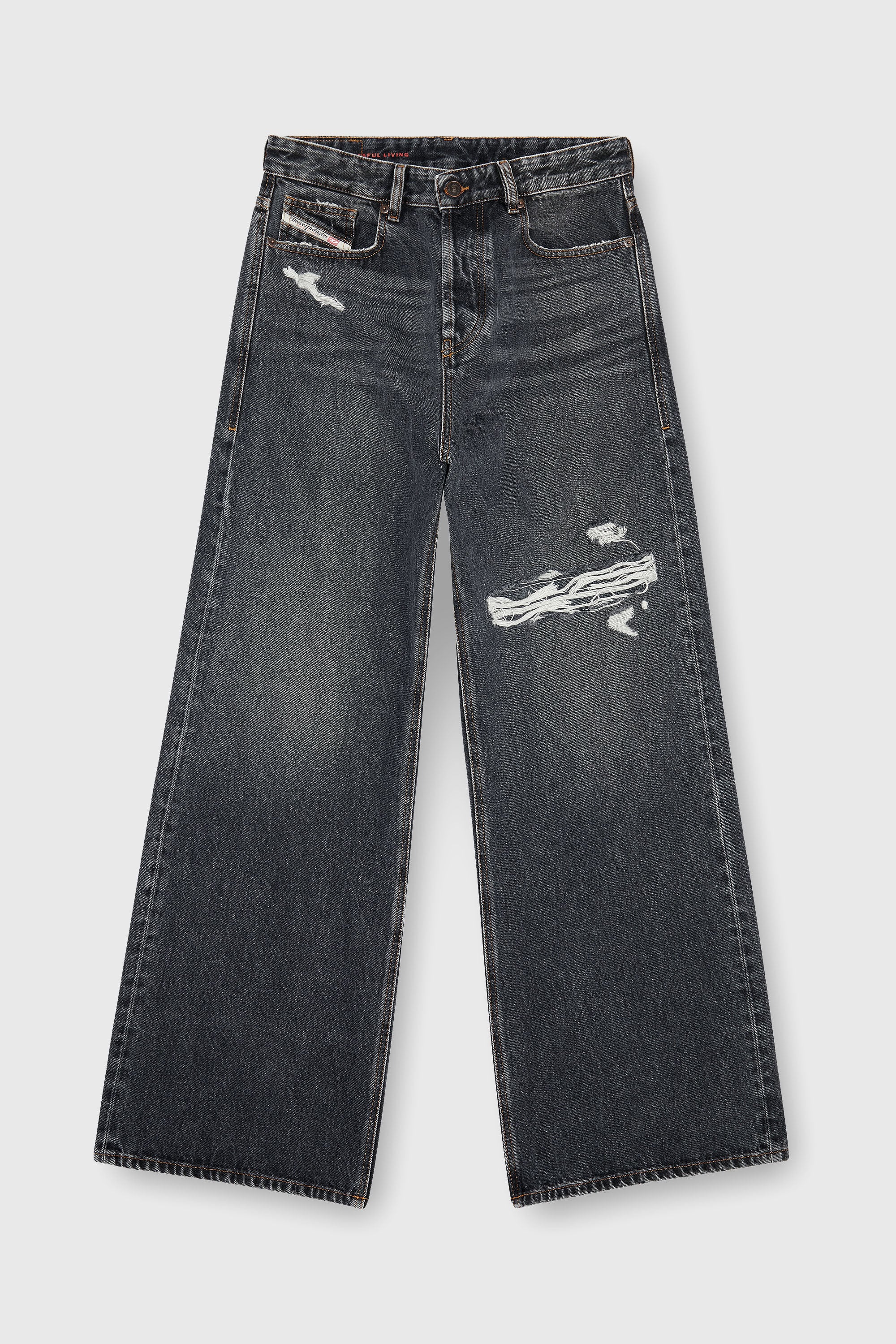 Diesel - Unisex's Relaxed Jeans 1996 D-Sire 007F6, Black/Dark grey - 8