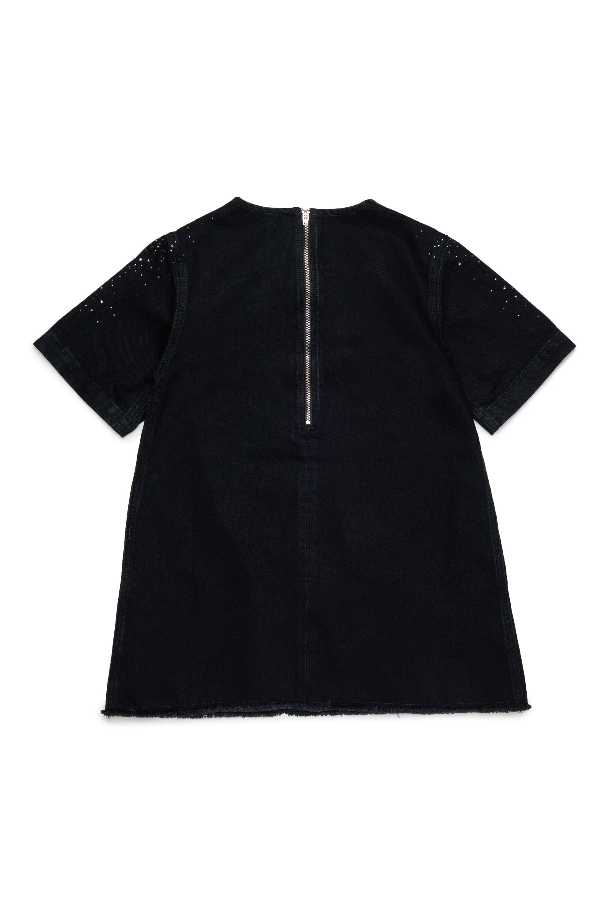 Diesel - DILBY, Woman's Rhinestone-embellished T-shirt dress in Black/Dark grey - 2