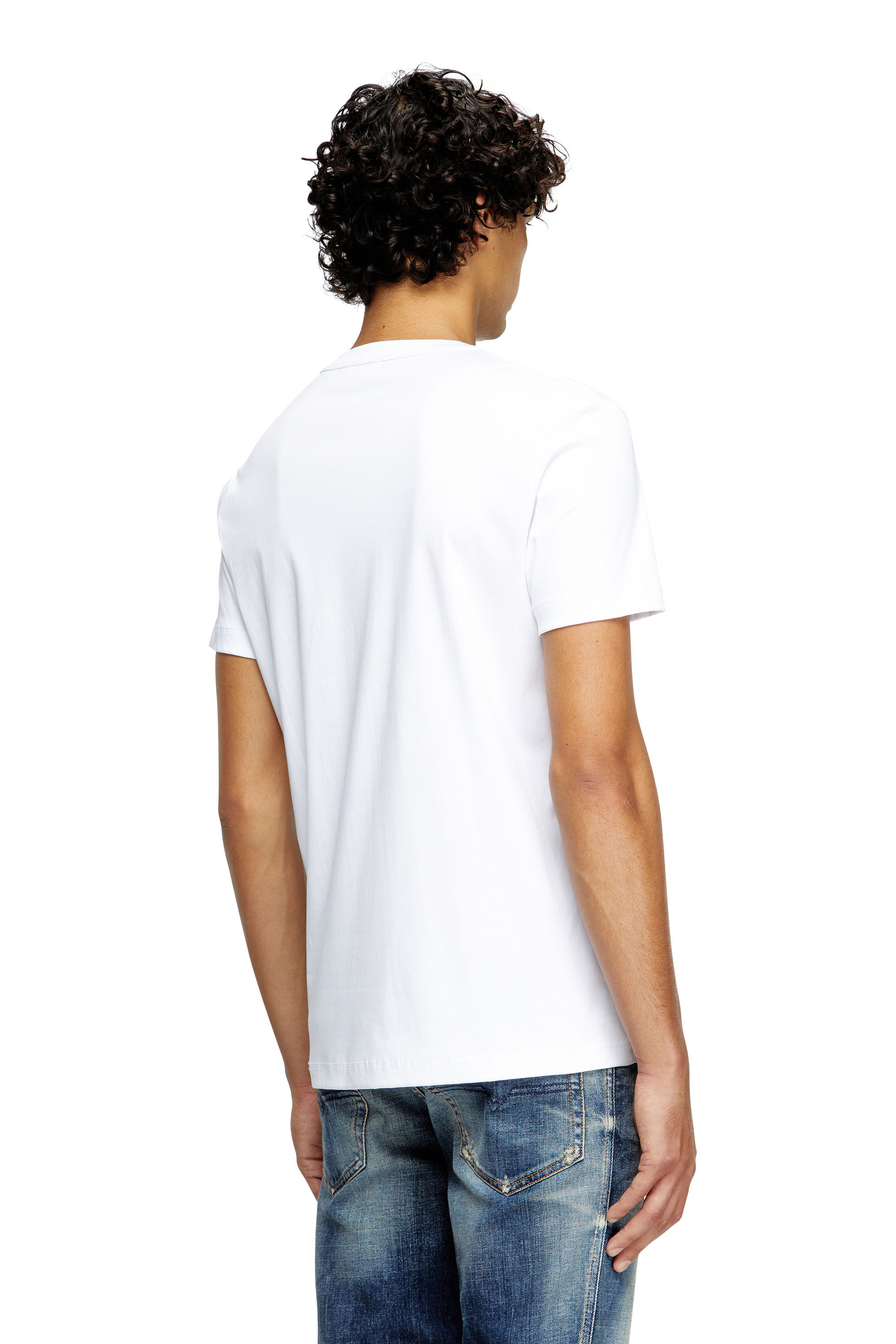 Tシャツ・カットソー DIESEL White cotton T-Miegor-K77 t-shirt (A148190SKAF 100) Men's T-shirt in mercerised cotton | White | Diesel