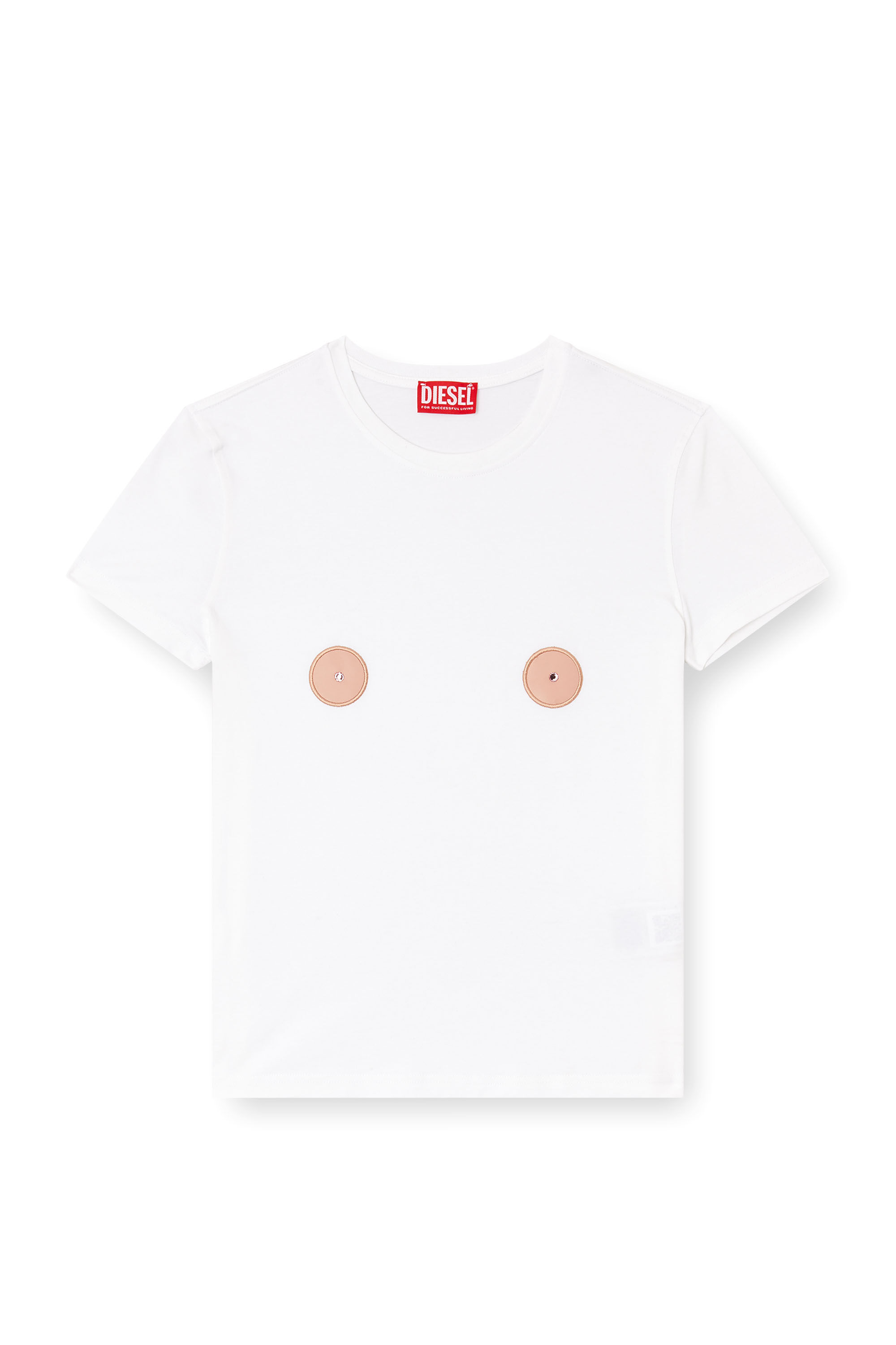 Women's T-shirt with nipple-effect patches | White | Diesel