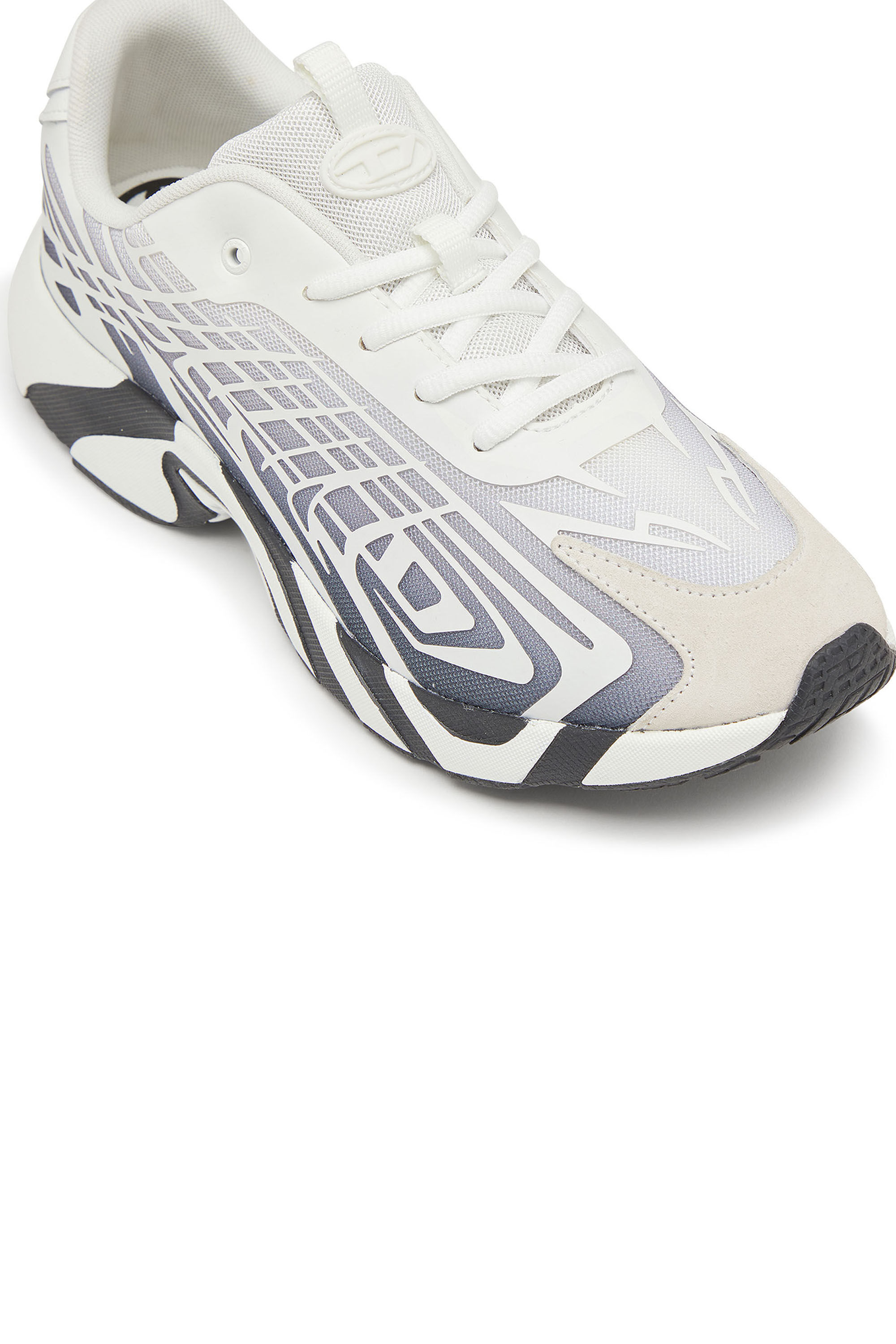 Diesel - S-D-VIT'S 500 LOW, Man's D-Vit-Sneakers in striped dégradé mesh in White/Grey - 6