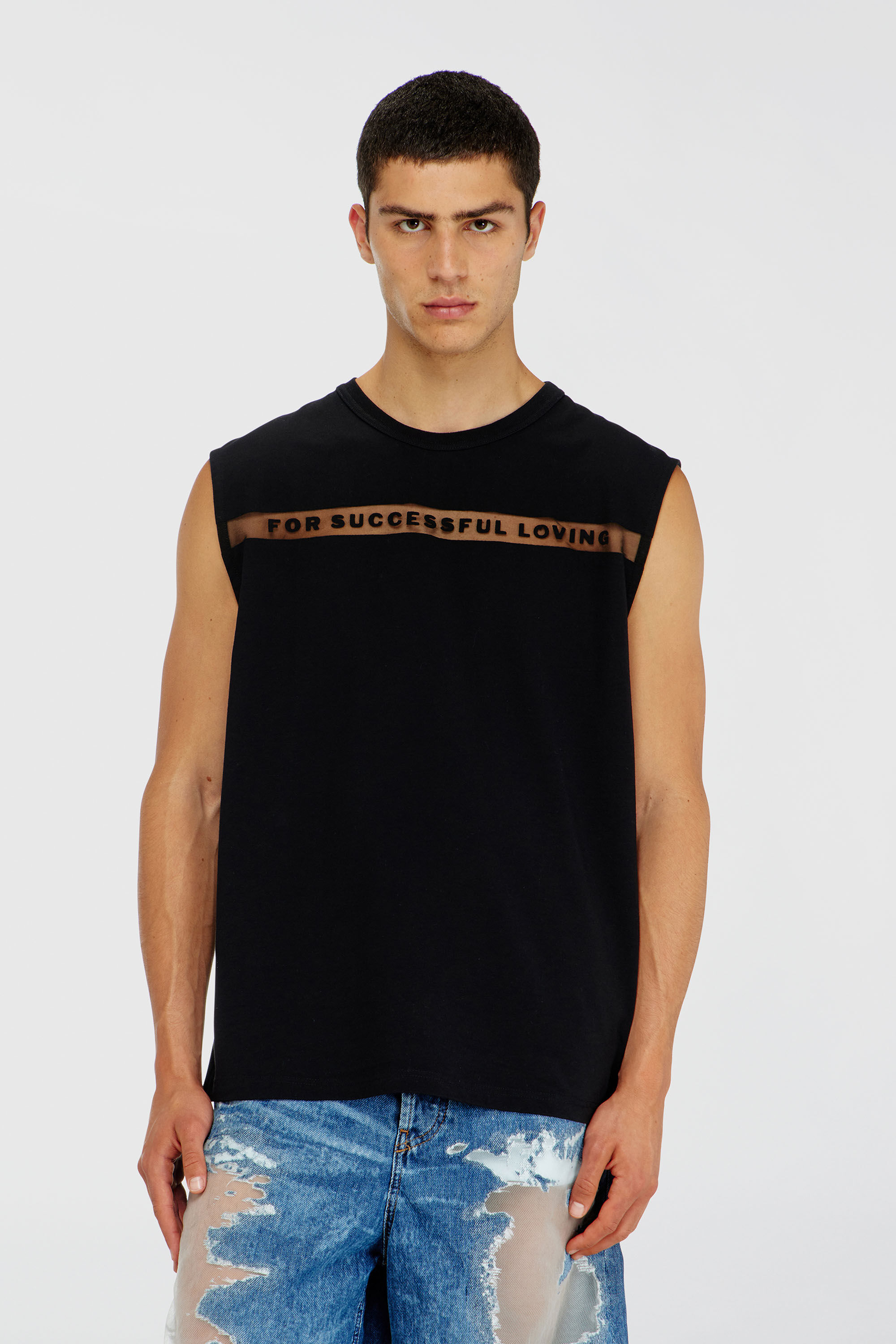 Diesel - PR-T-NORM-BISC-MATI-R, Unisex's Tank top with For Successful Loving logo in Black - 5