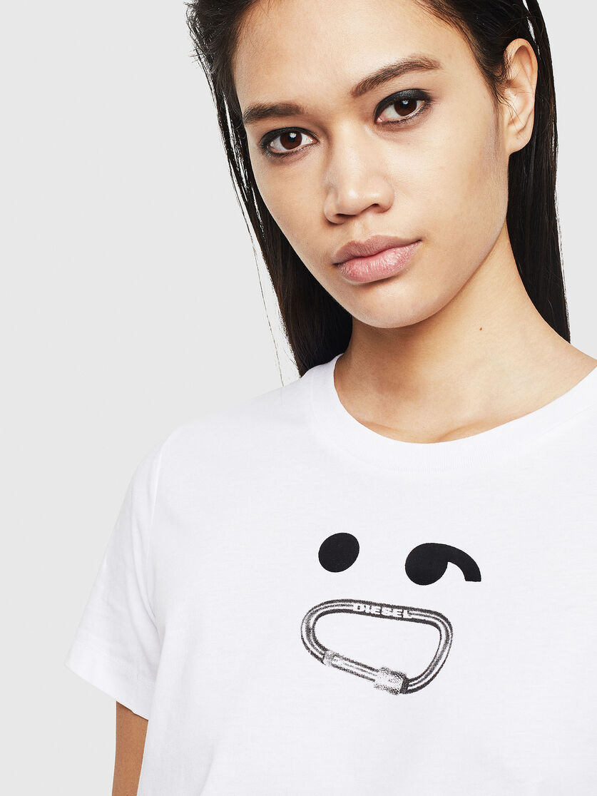 T Sily S8 Woman Cotton T Shirt With Winky Face Diesel With brea bee, nick echols, robert gibbons, aaya lawhorn. t sily s8 woman cotton t shirt with