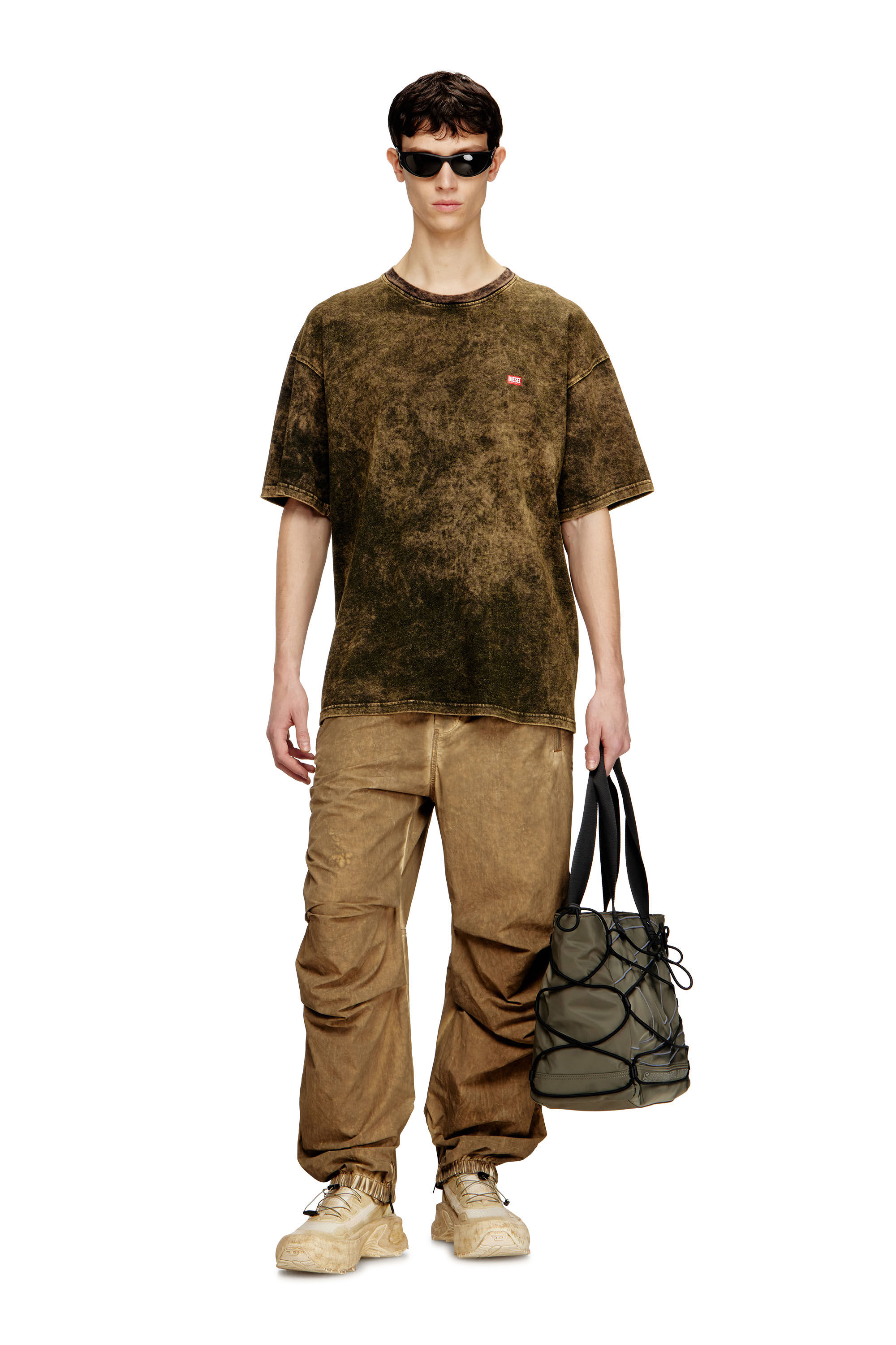 Men's Jersey t-shirt with logo | Green | Diesel FI
