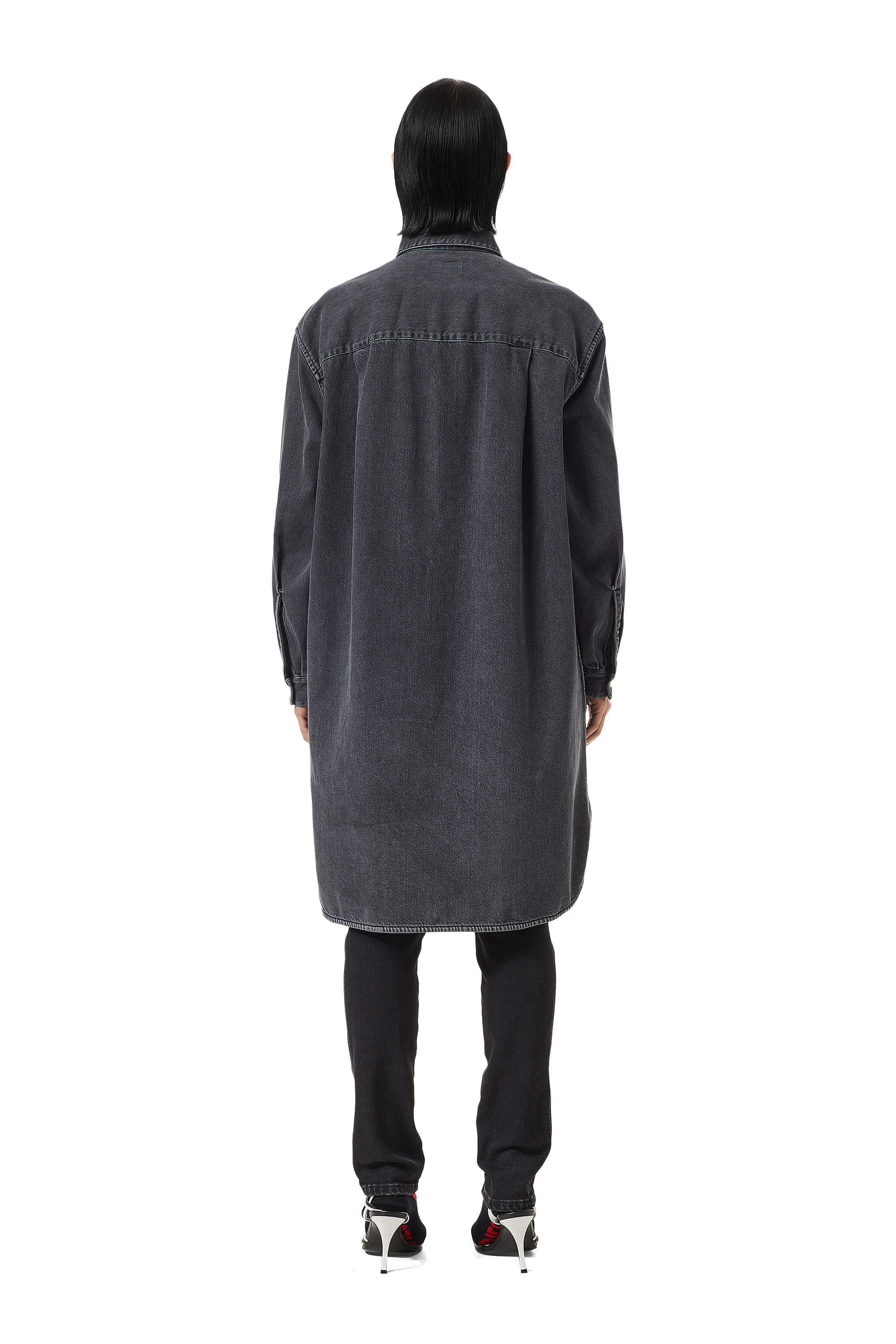 Diesel - DE-BLEX SHIRT DRESS, Black/Dark grey - Image 3