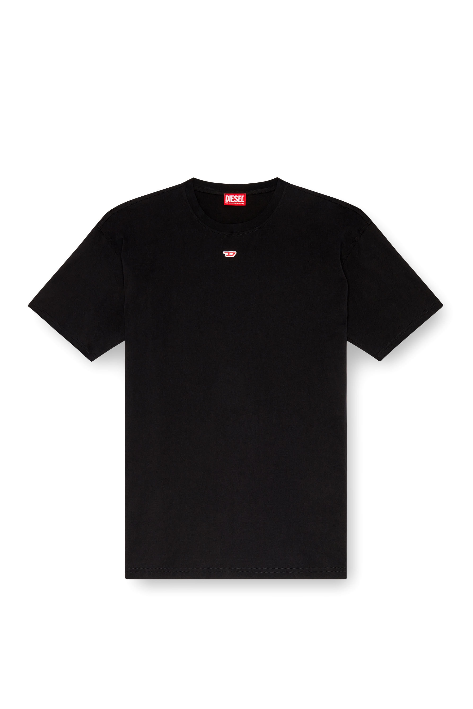 Women's T-shirt with embroidered D patch | Black | Diesel