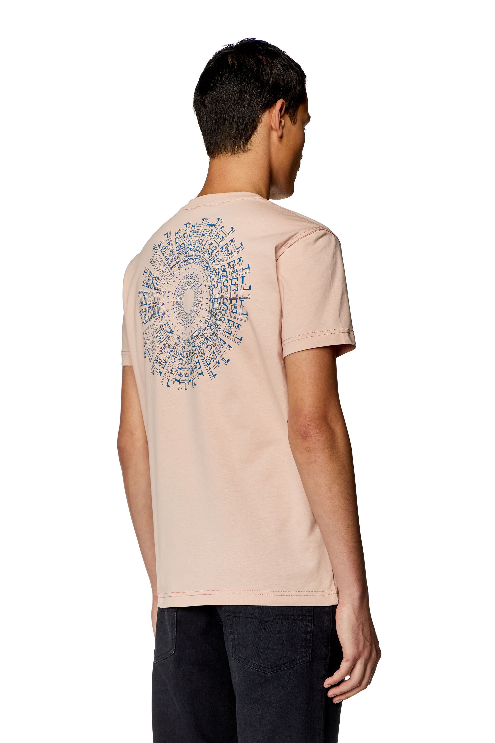 Men's T-shirt with vortex Diesel print | Pink | Diesel