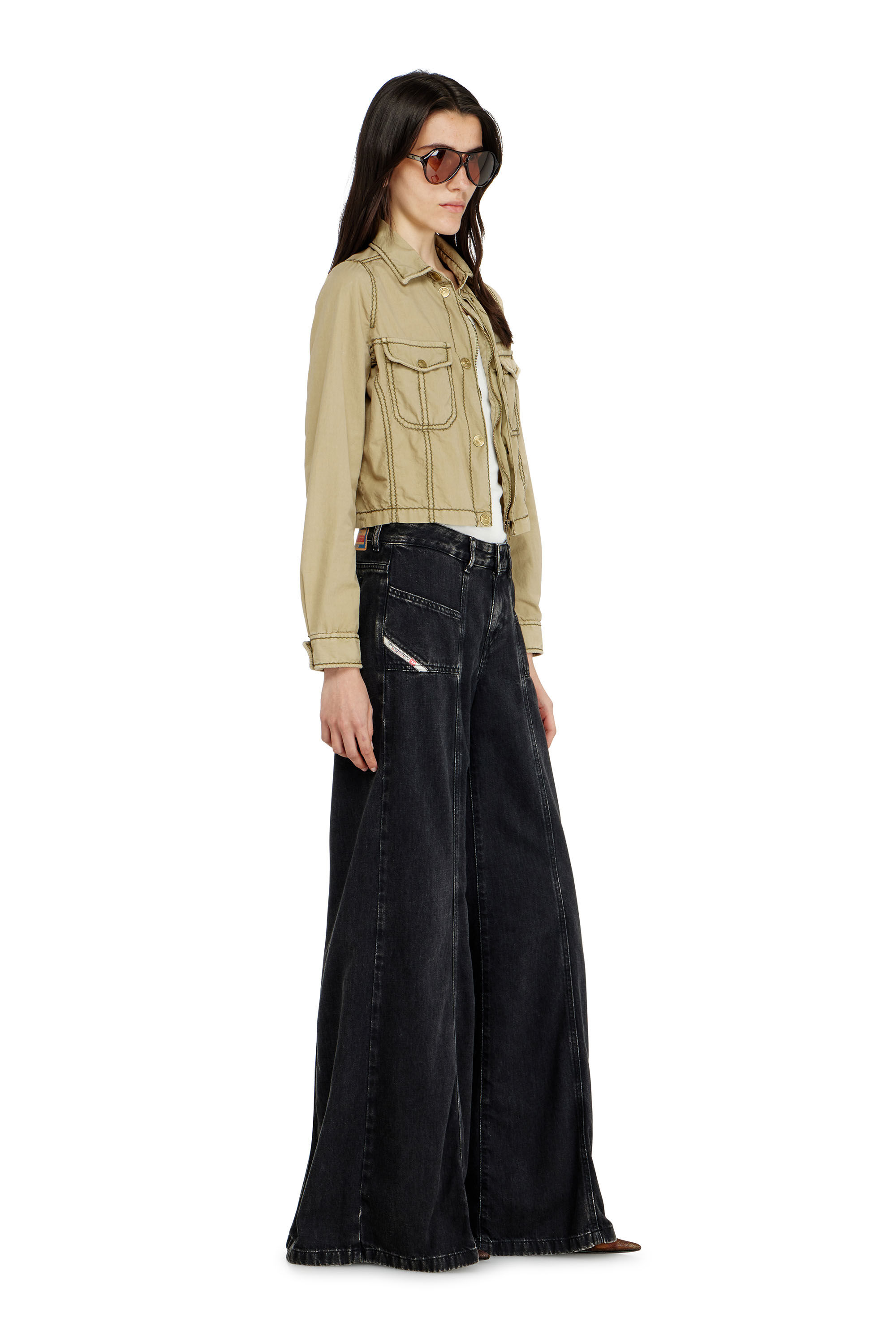 type shade FIARE DENIM ブラック Lサイズ Women's Flare Jeans | Black/Dark grey | Diesel D-Akii